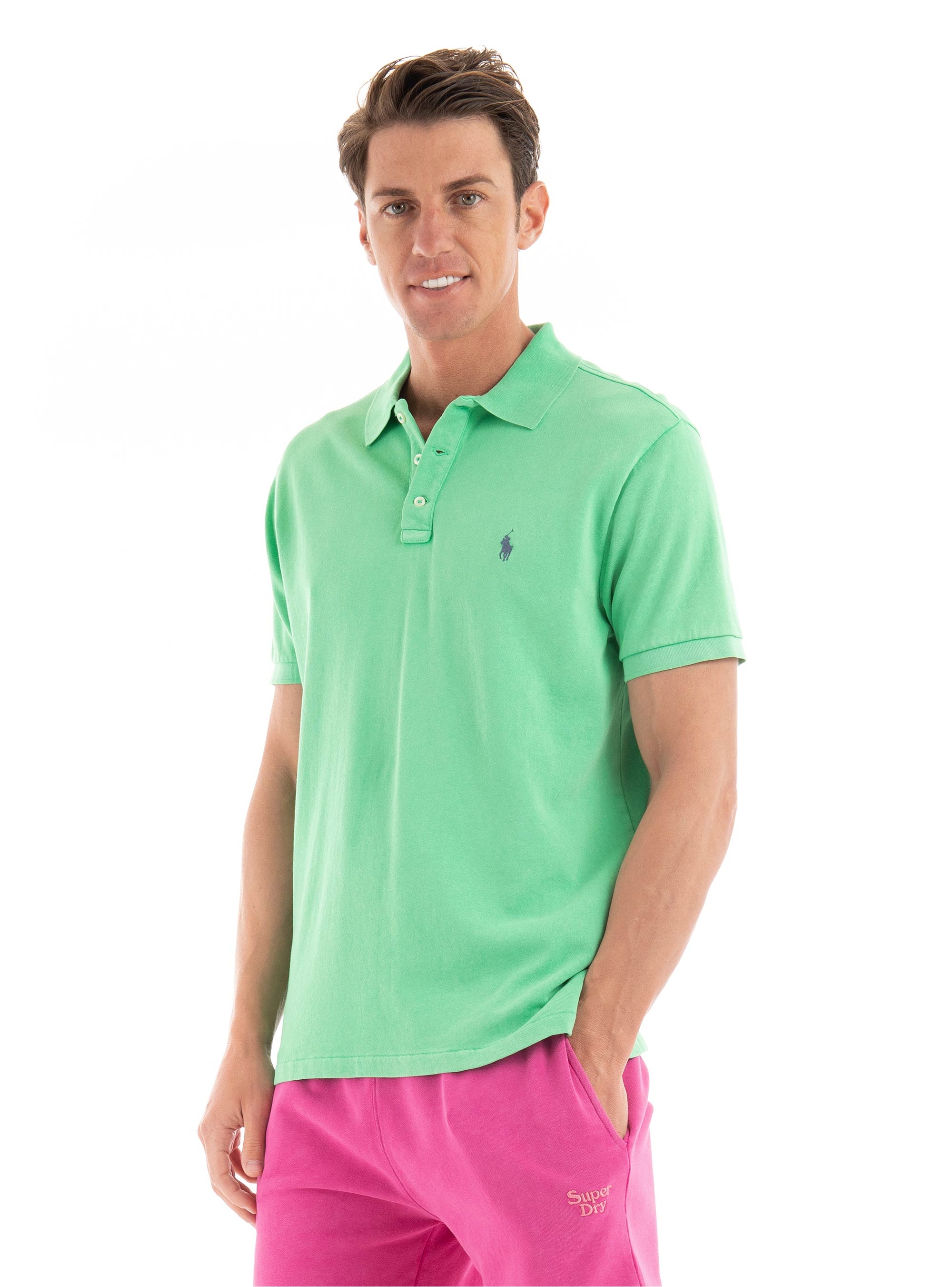 Polo Ralph Lauren Custom Slim Fit Spa Terry Polo Shirt - Light Green