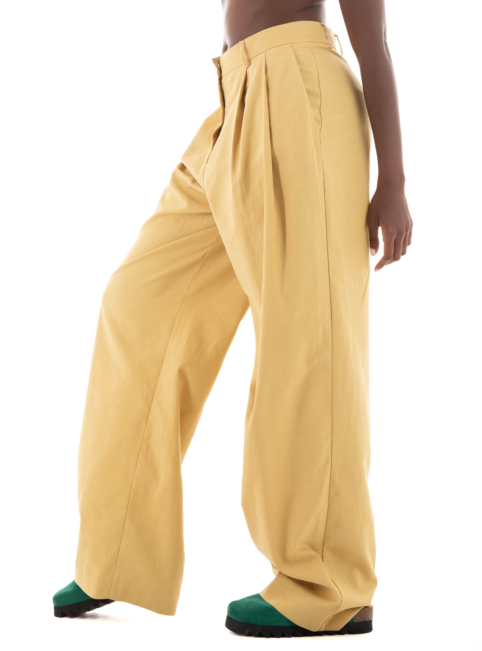 Black & Black Pants - Beige