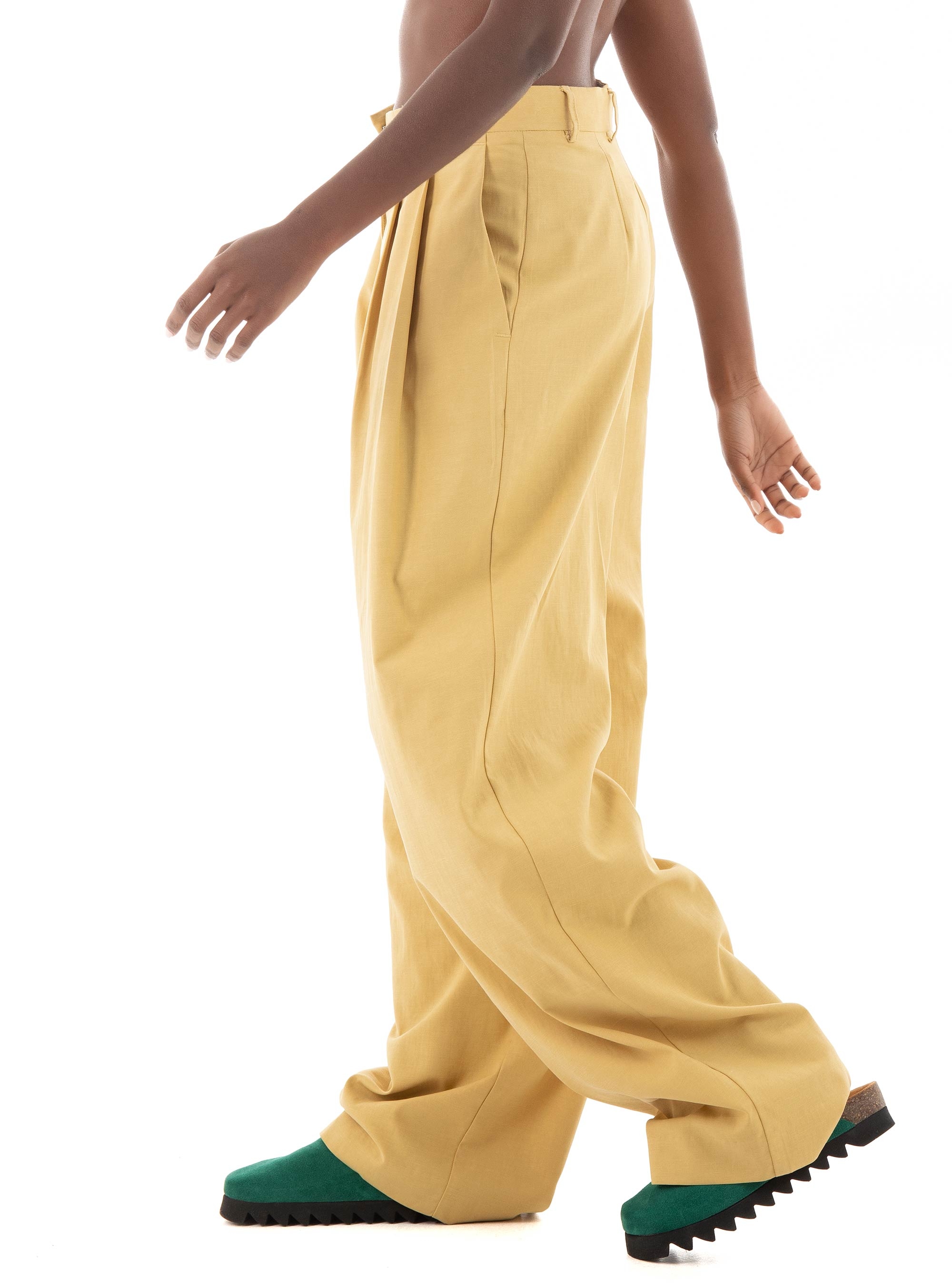 Black & Black Pants - Beige