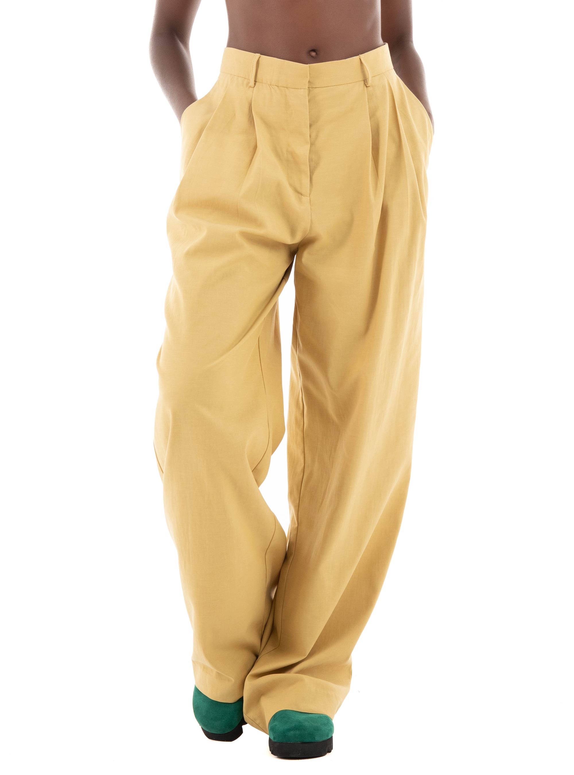 Black & Black Pants - Beige