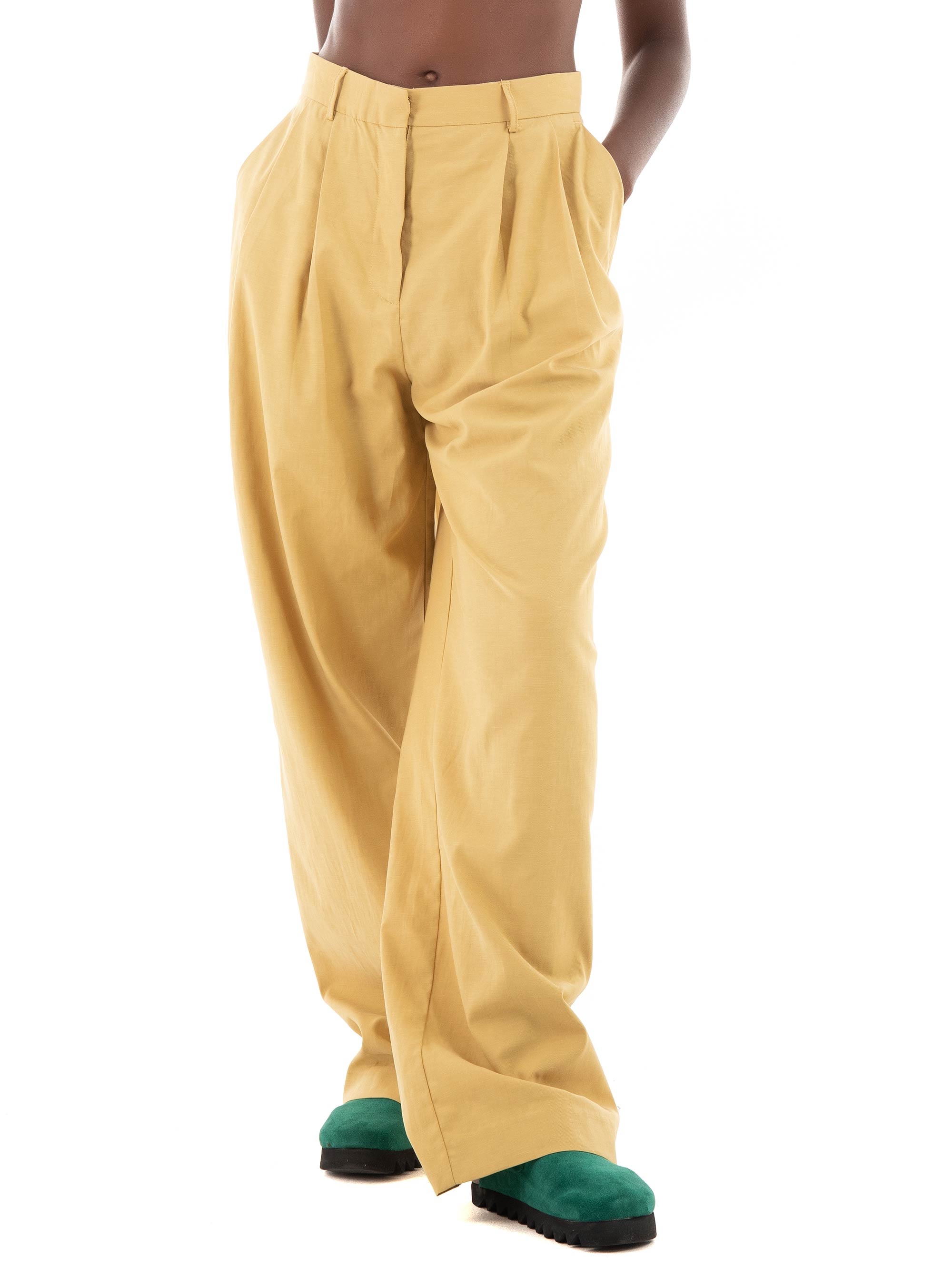 Black & Black Pants - Beige