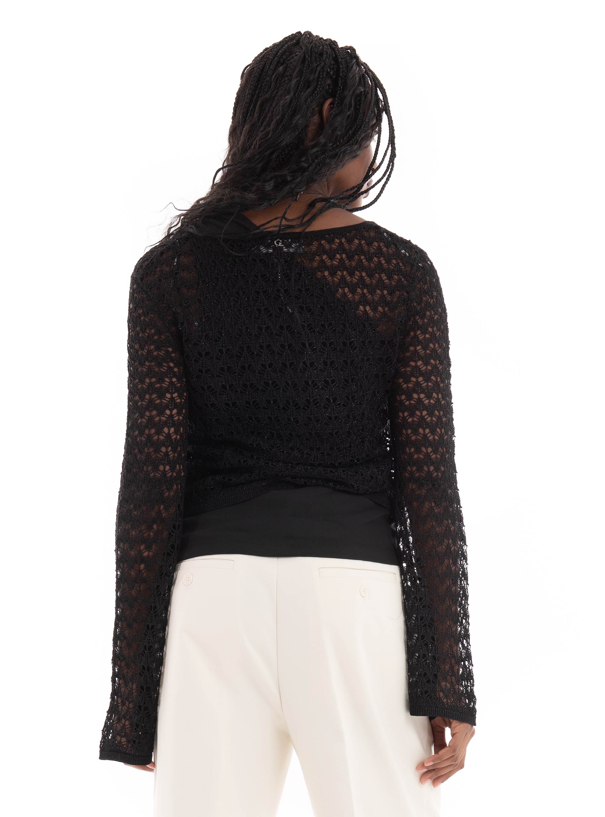 Guess Clarissa Lurex Knit Top - Black