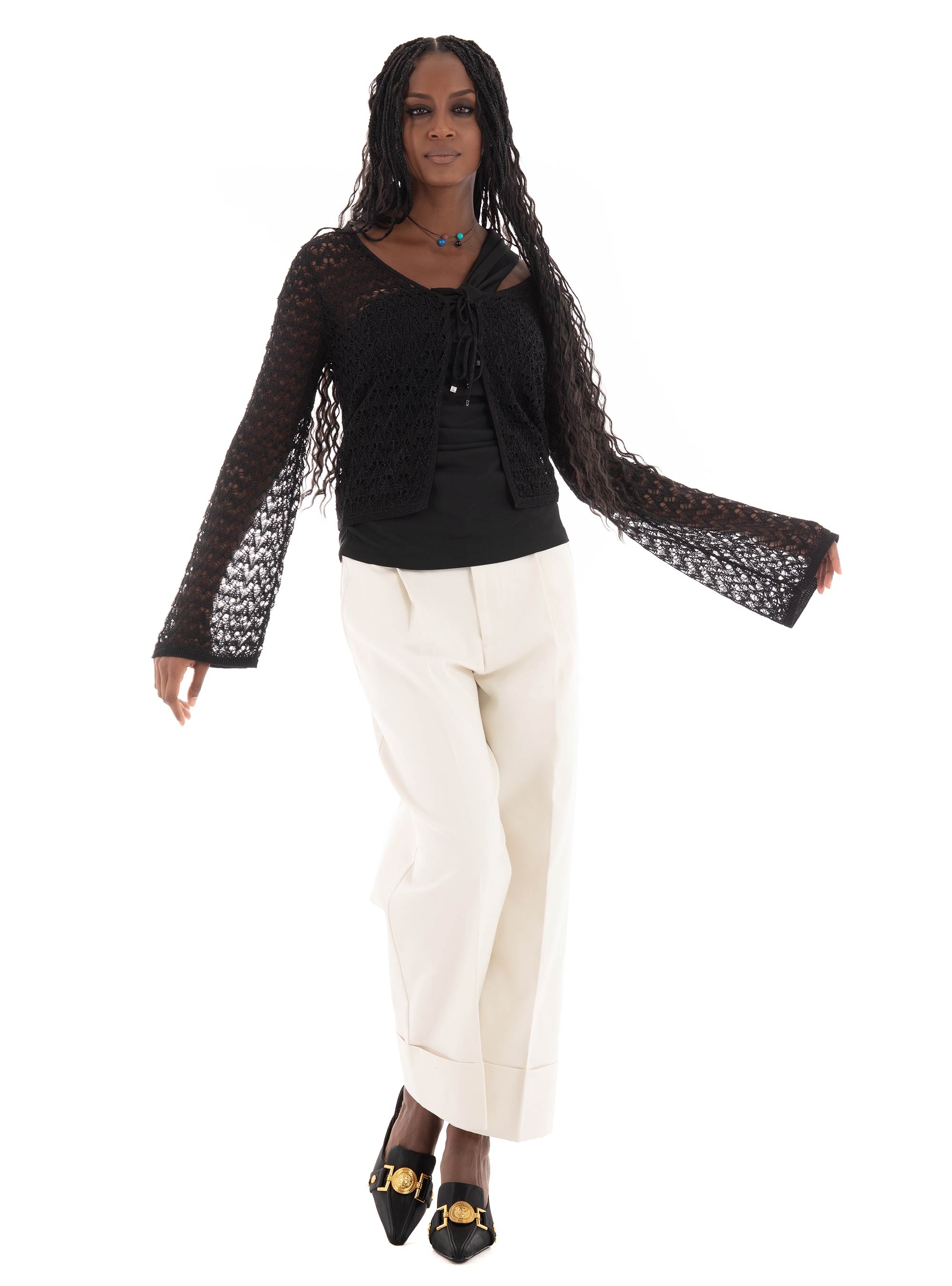 Guess Clarissa Lurex Knit Top - Black