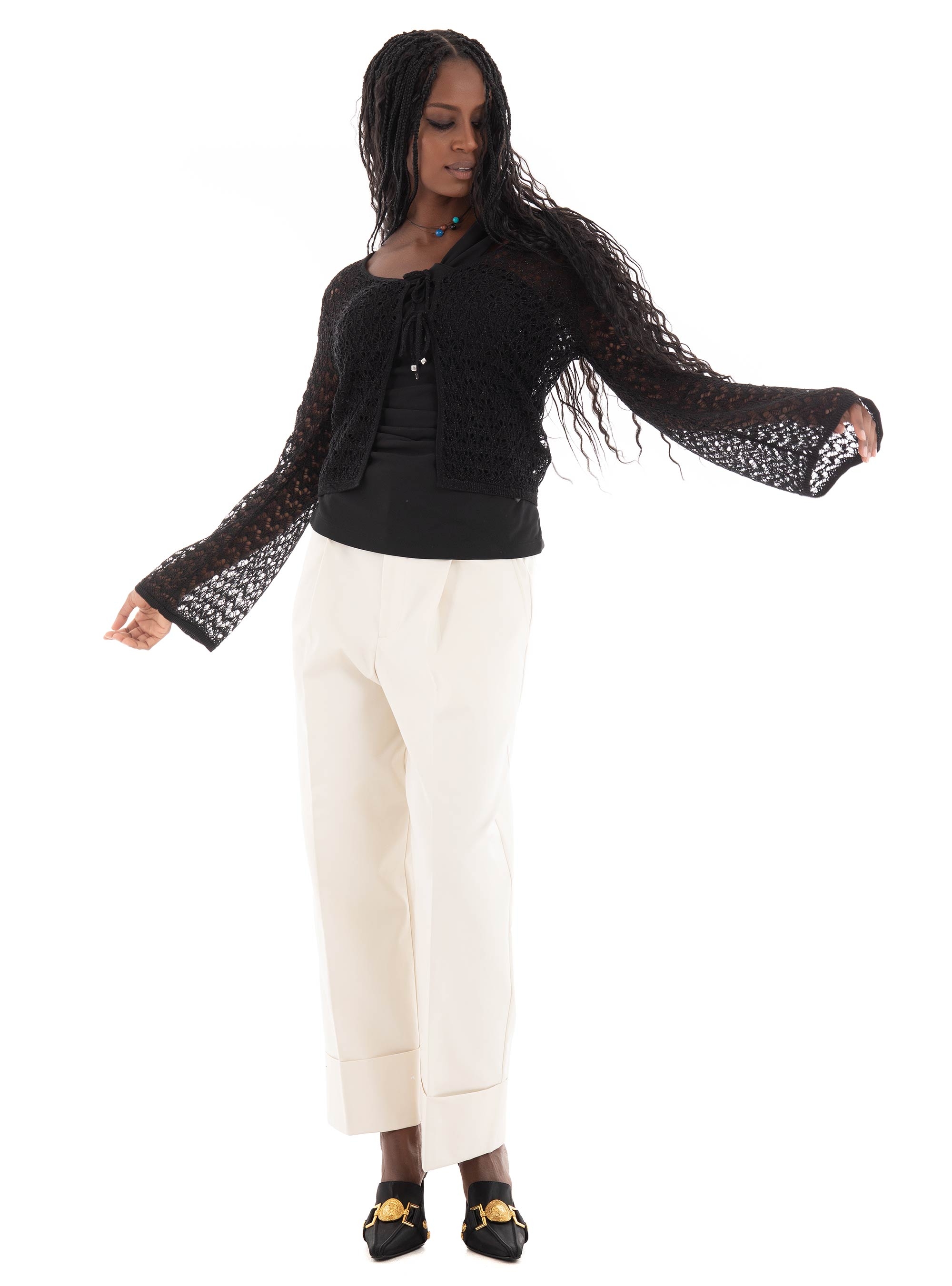 Guess Clarissa Lurex Knit Top - Black