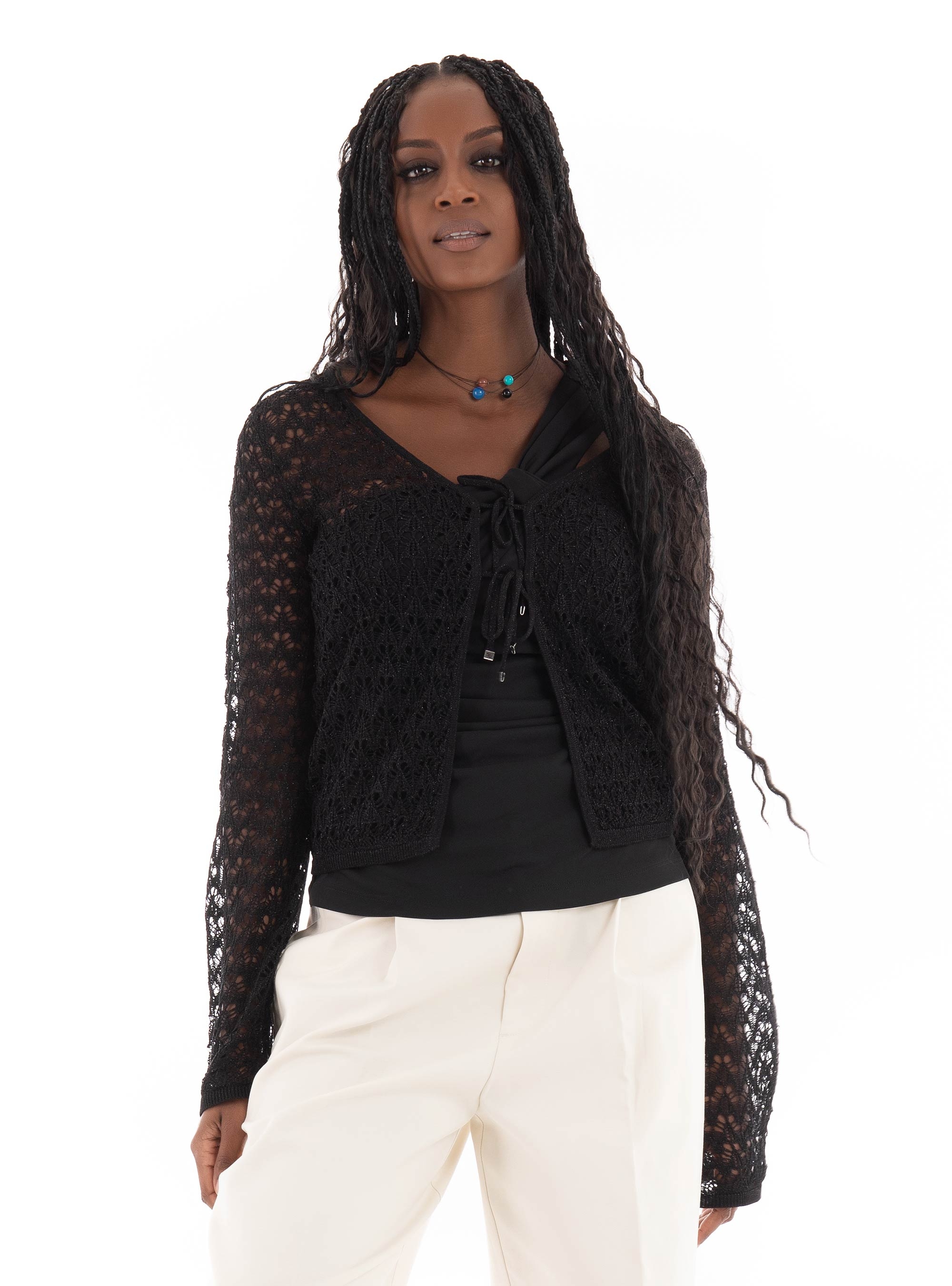 Guess Clarissa Lurex Knit Top - Black