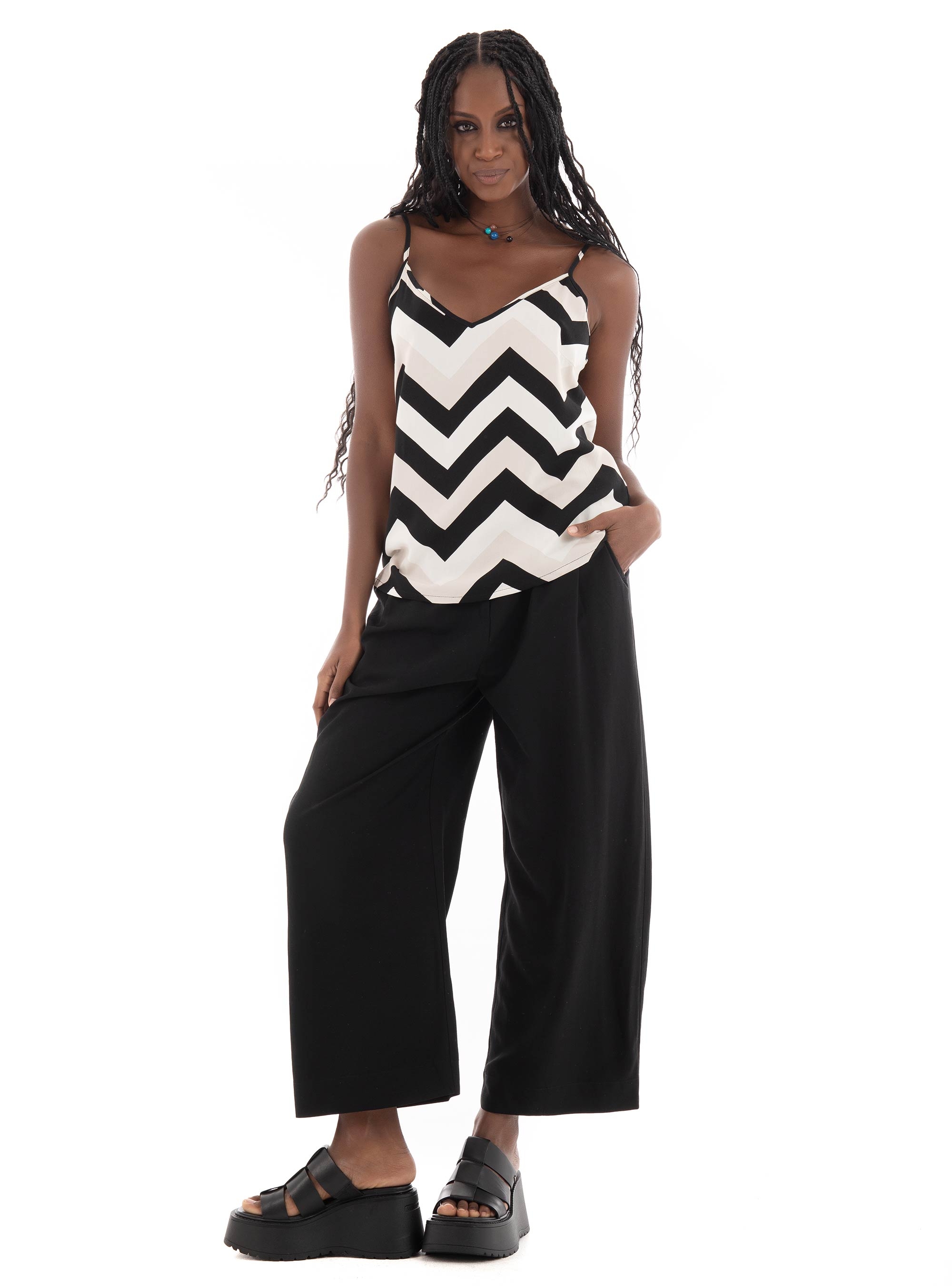 Black & Black Pants - Black