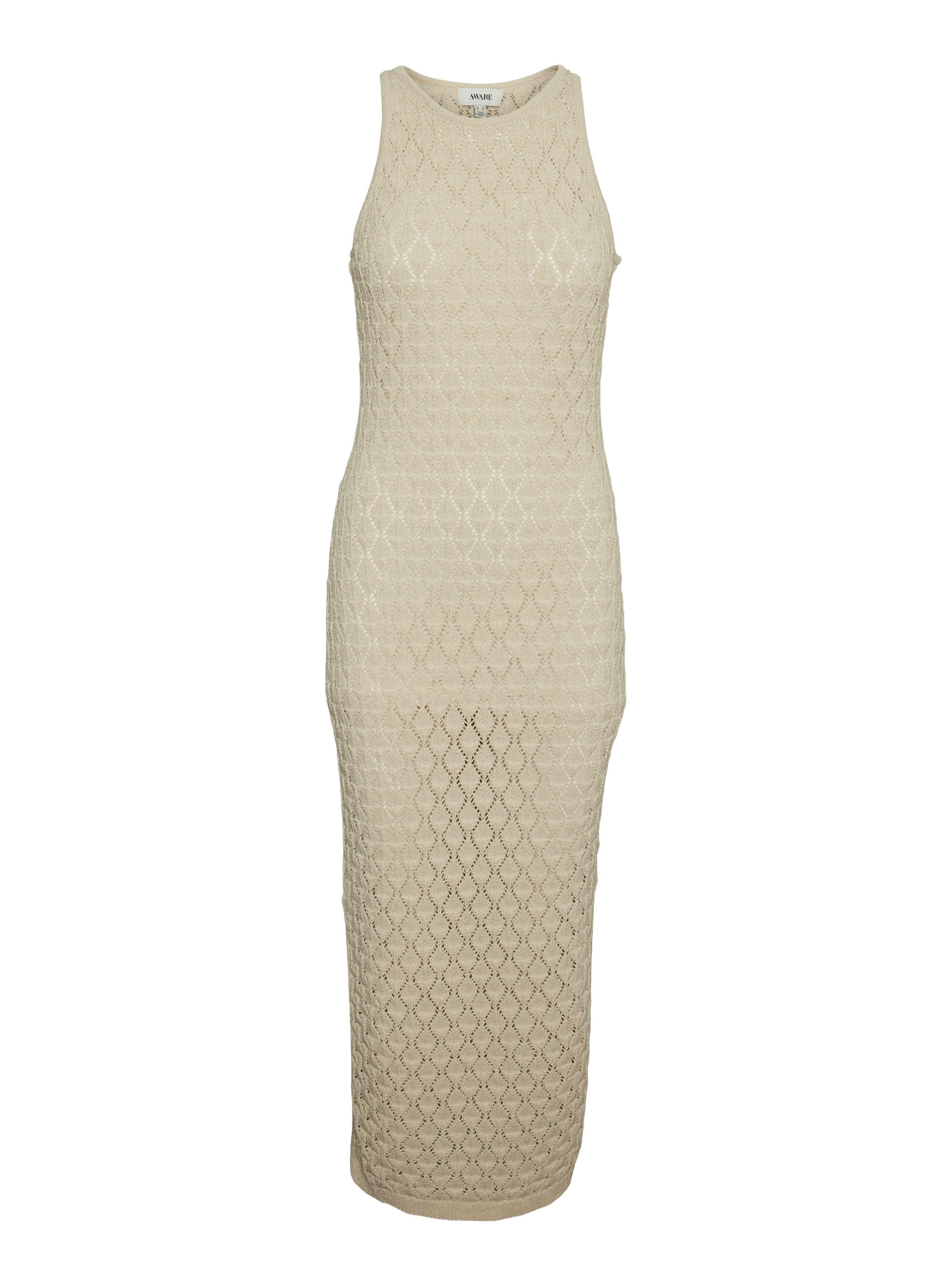 Vero Moda Evelyn Crochet 7/8 Dress - Light Beige