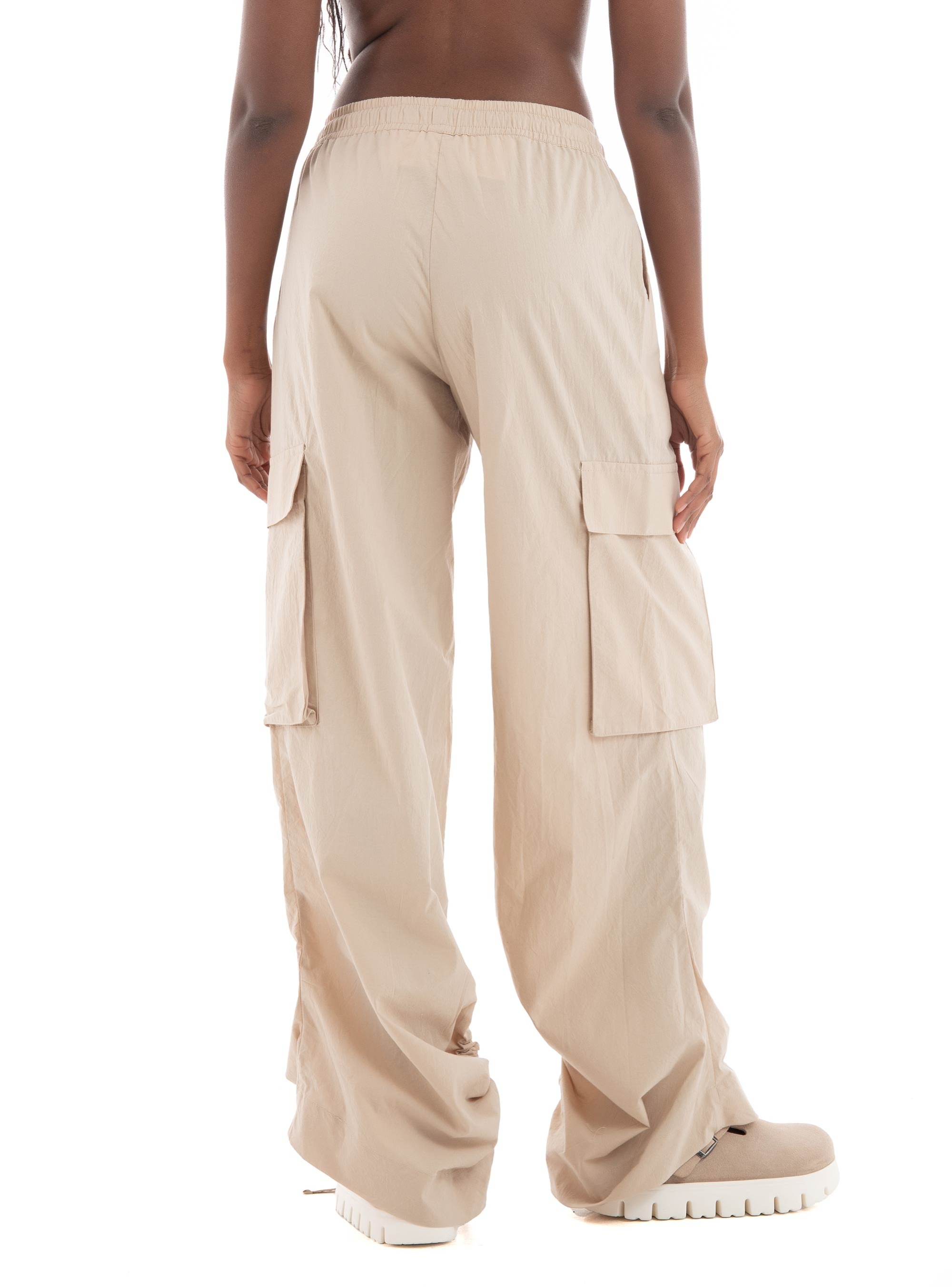 Black & Black Pants - Beige