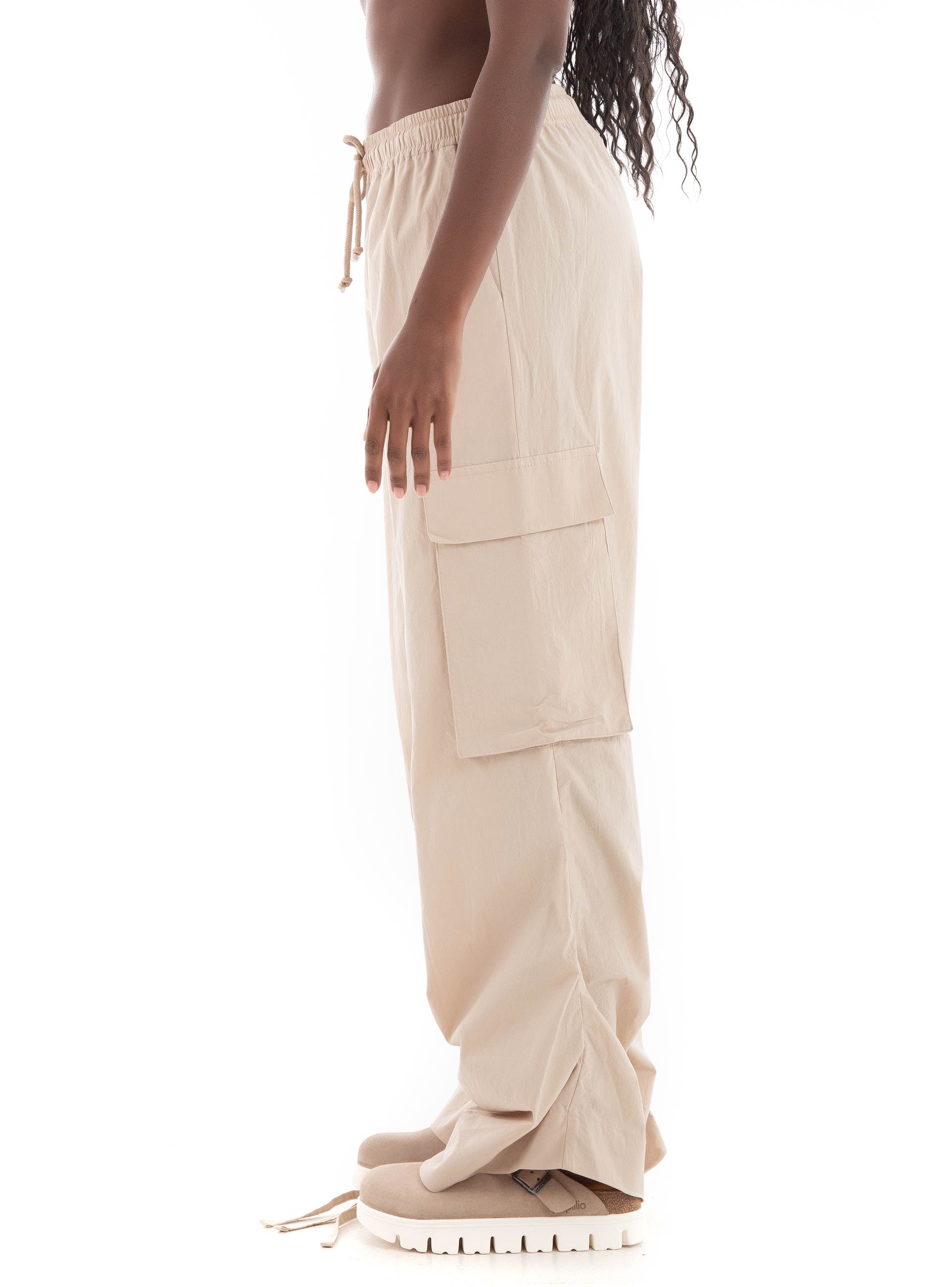 Black & Black Pants - Beige