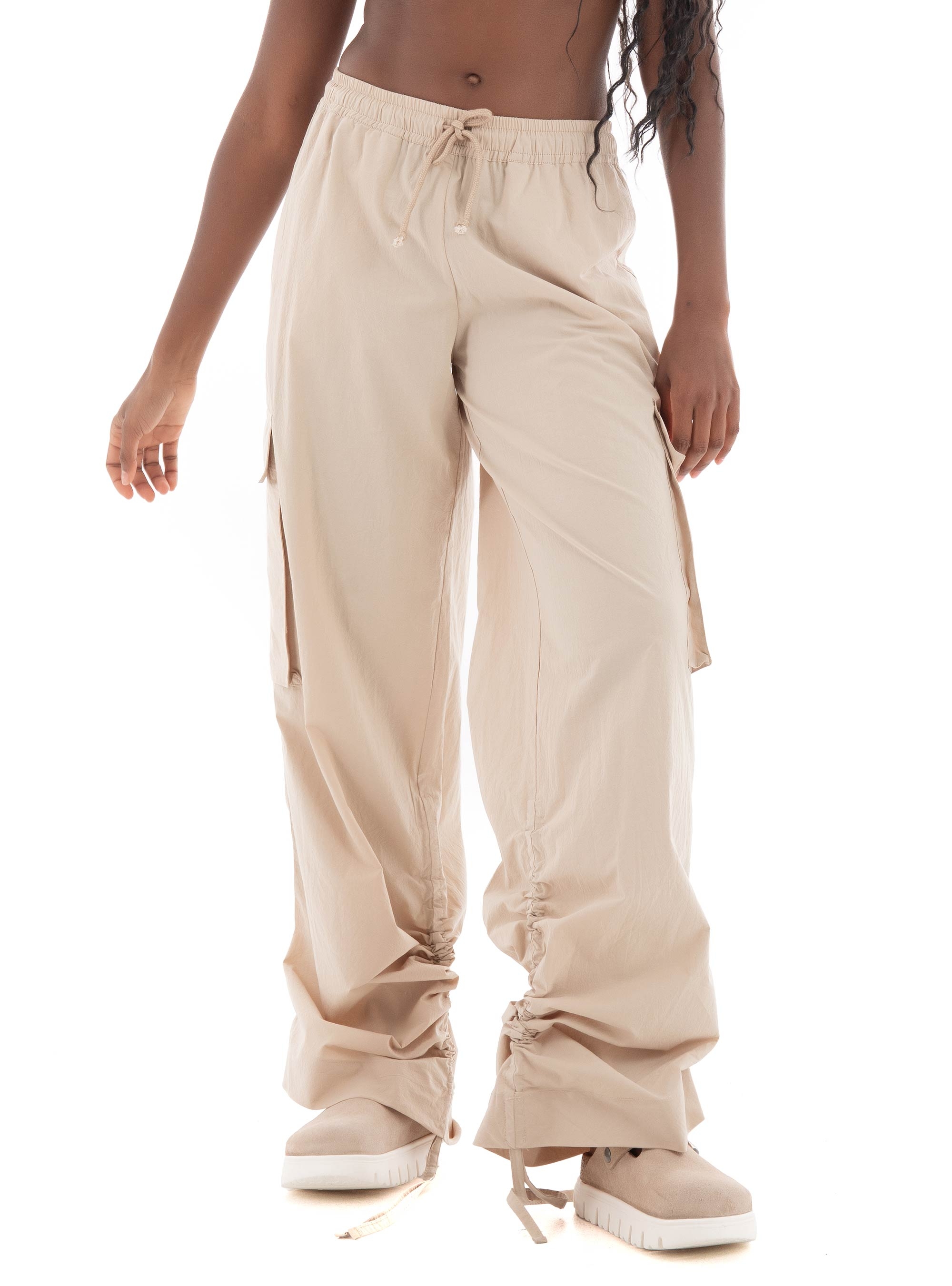 Black & Black Pants - Beige