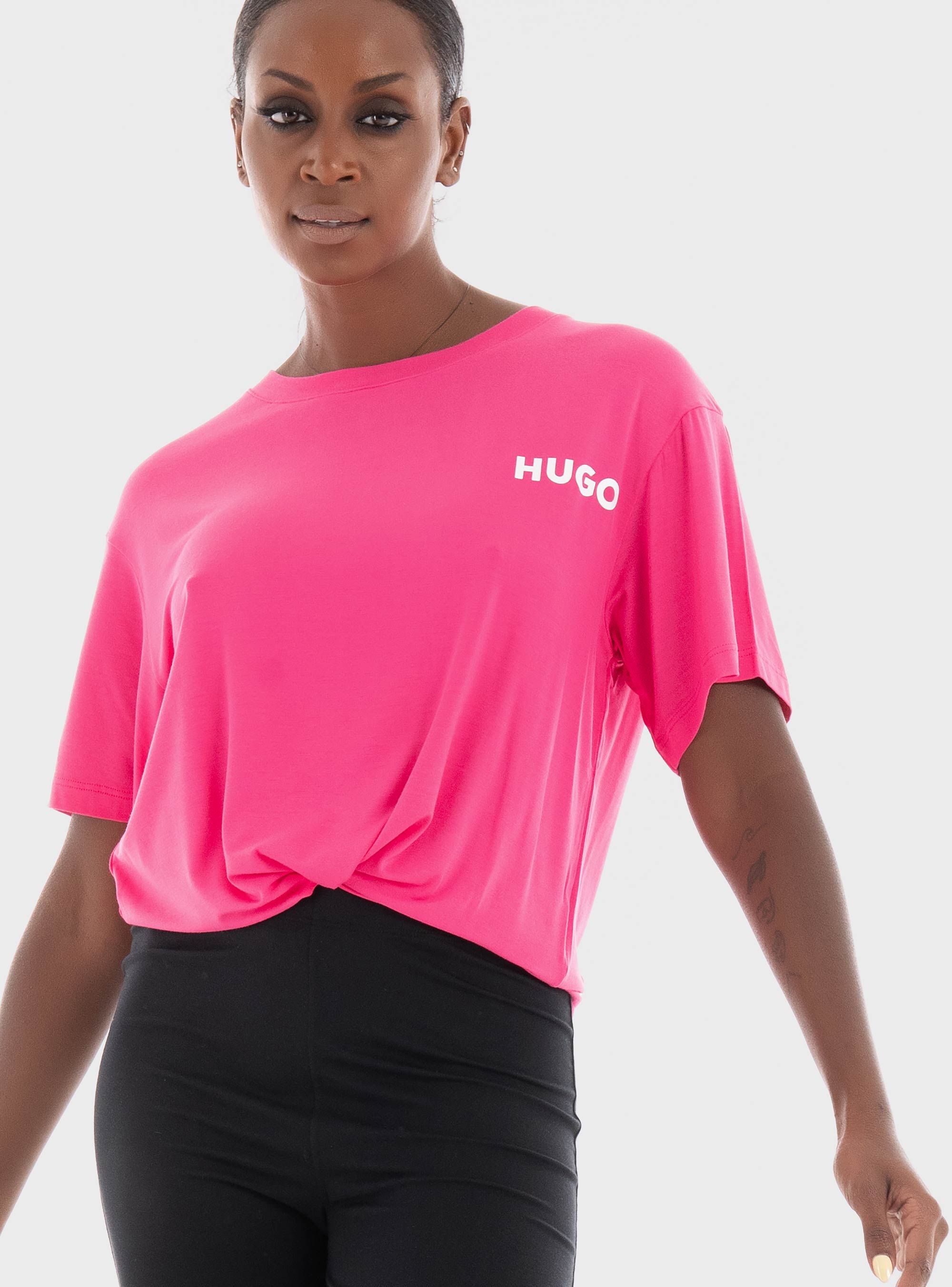 HUGO Relaxed Fit Logo T-Shirt UNITE_T-SHIRT - Magenta