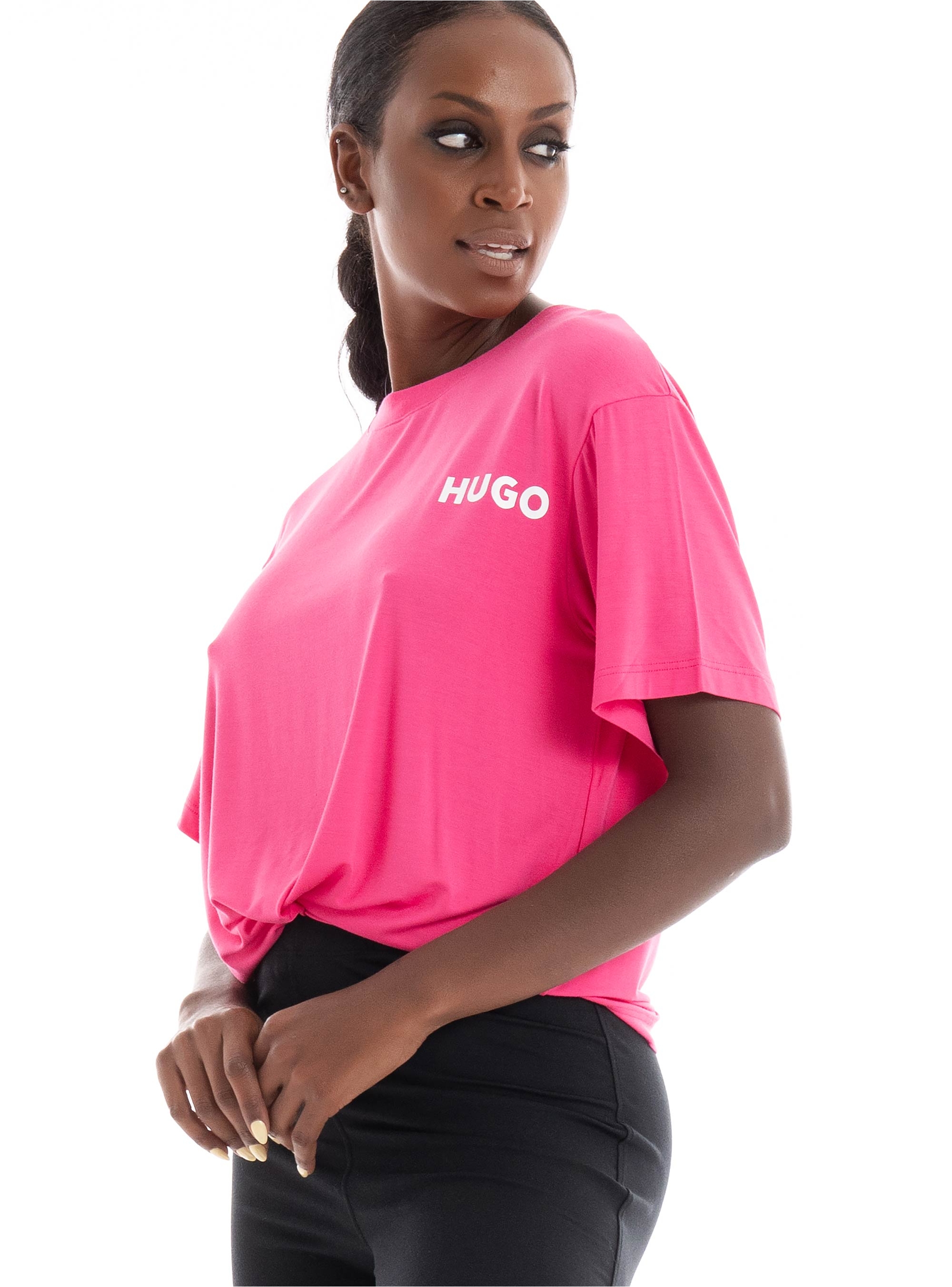 HUGO Relaxed Fit Logo T-Shirt UNITE_T-SHIRT - Magenta