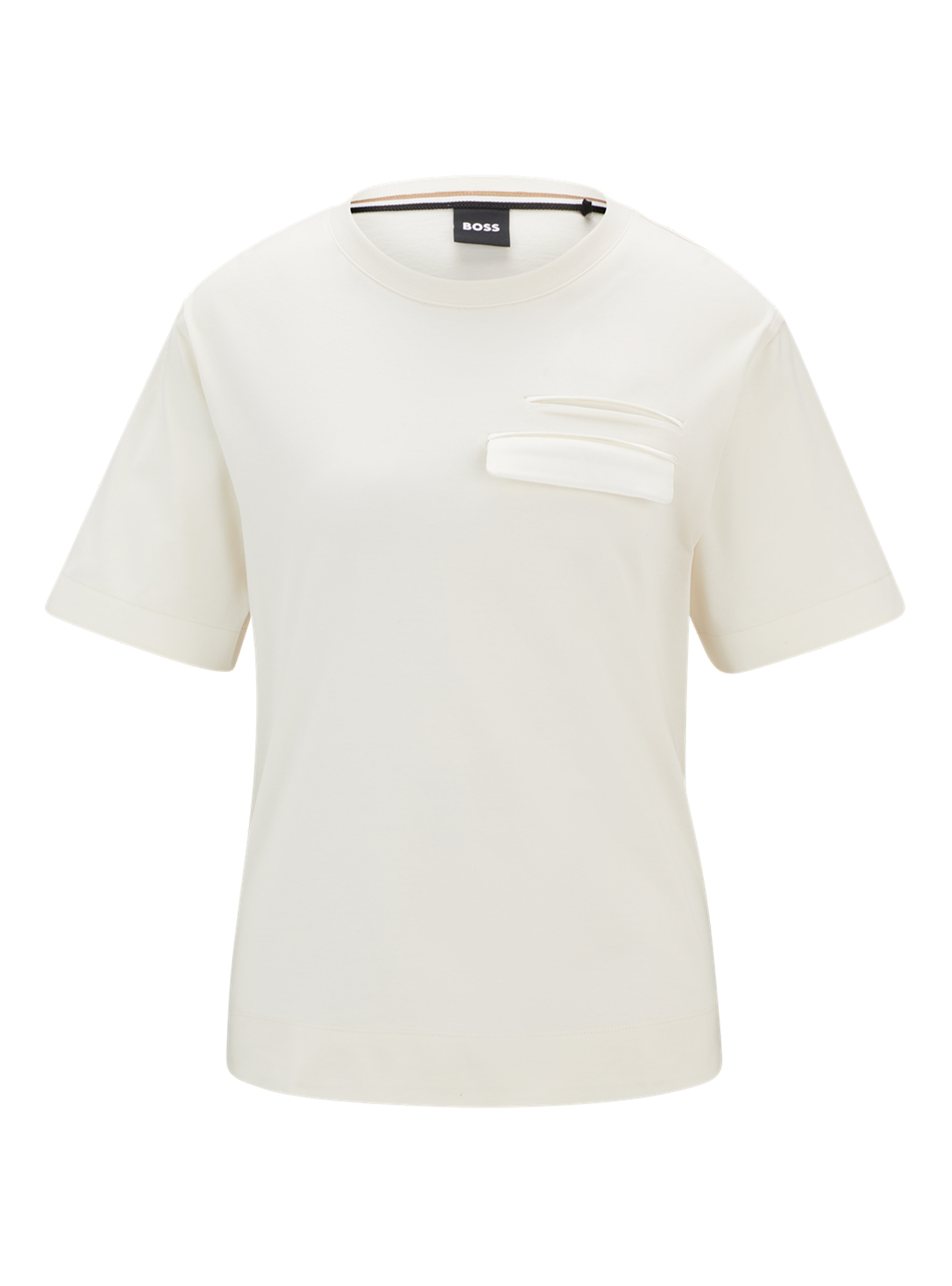 BOSS Regular Fit T-Shirt Elpha_pocket - Ecru