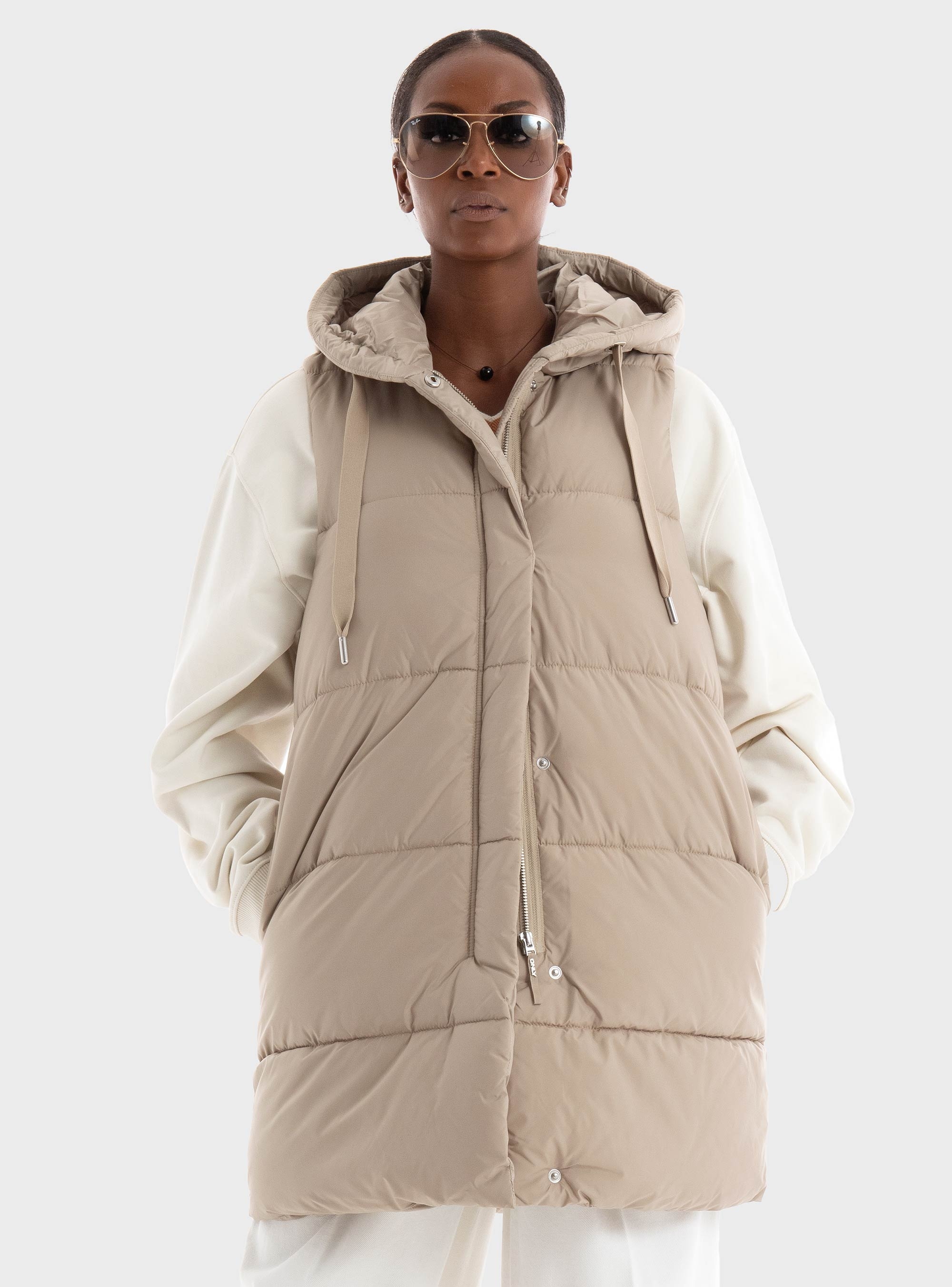 Only Asta Puffer Waistcoat - Beige