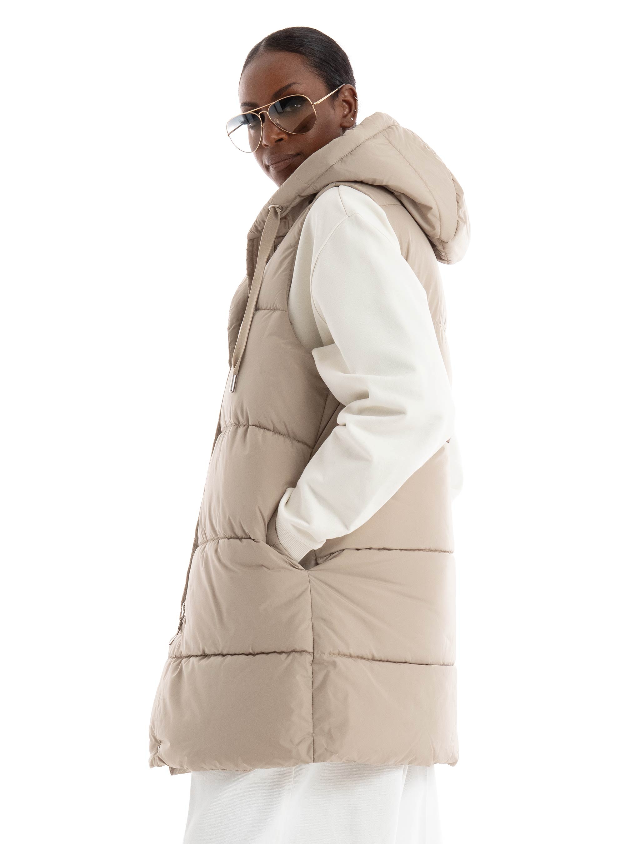 Only Asta Puffer Waistcoat - Beige