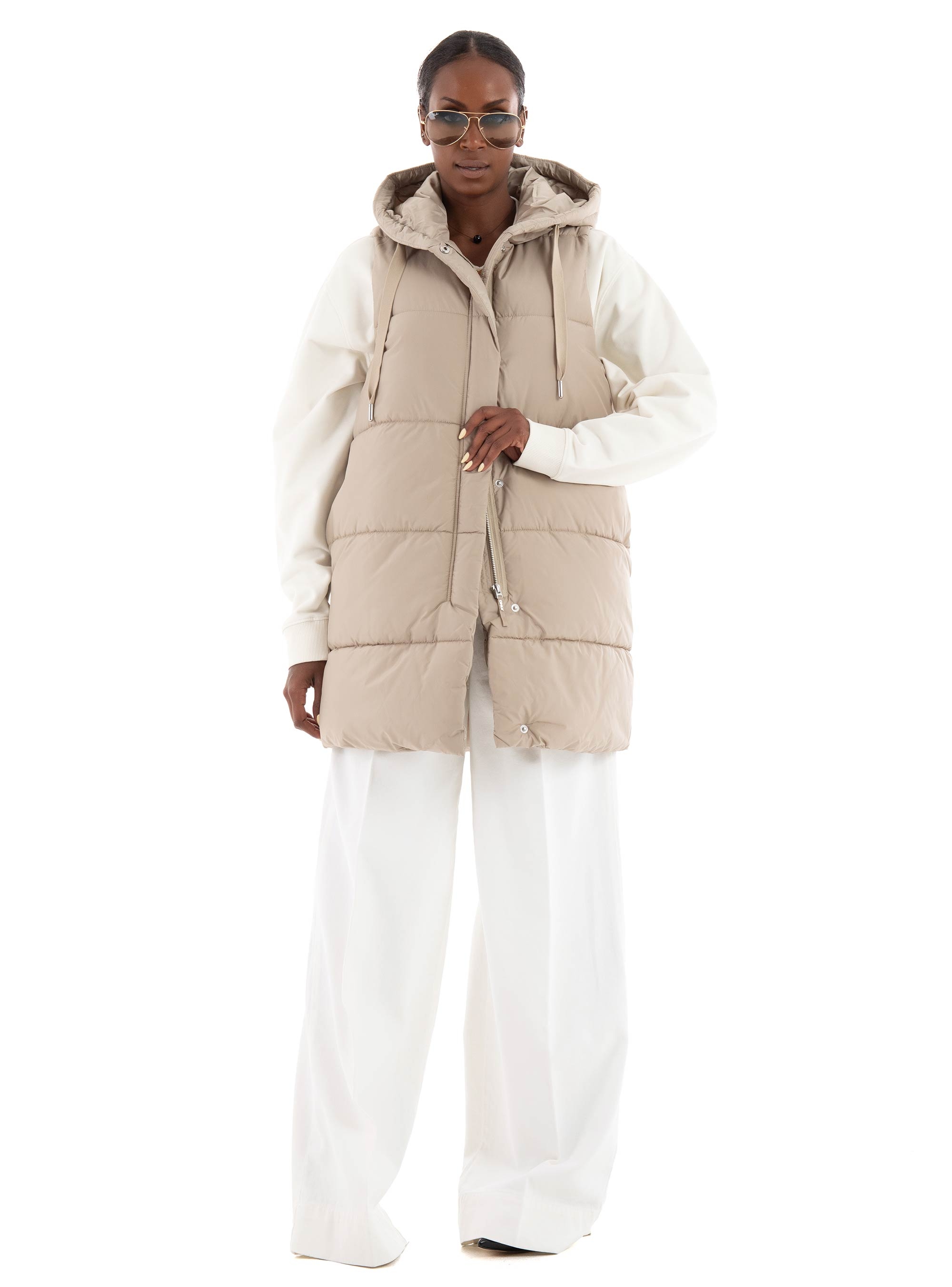 Only Asta Puffer Waistcoat - Beige