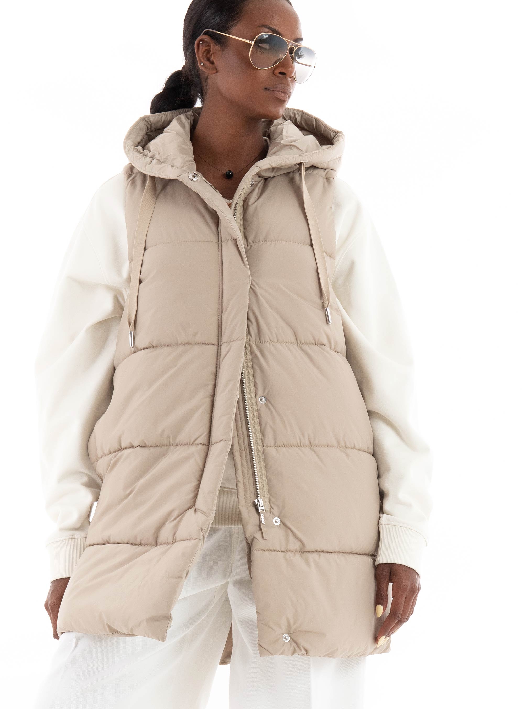 Only Asta Puffer Waistcoat - Beige