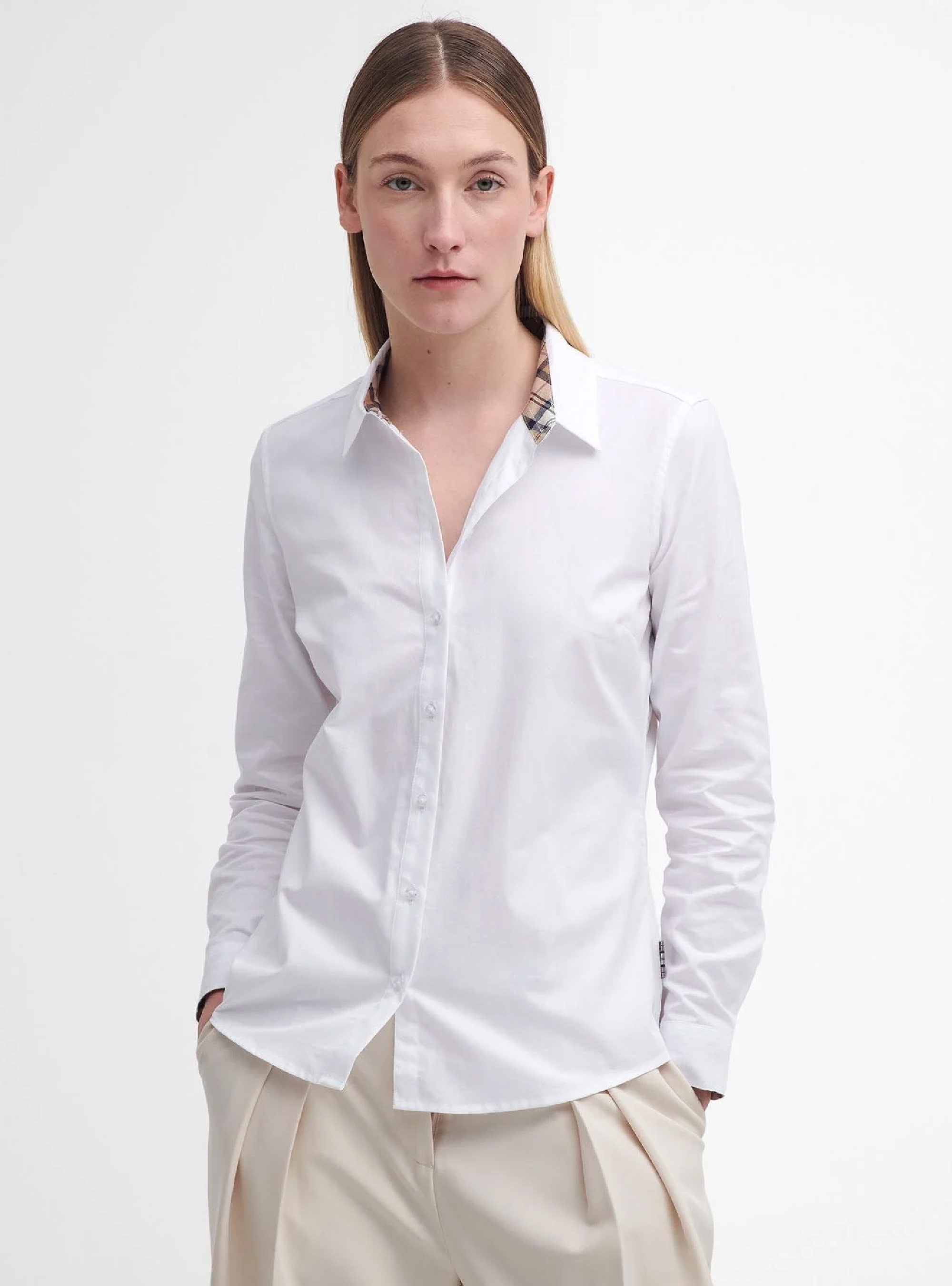 Barbour Derwent Regular Long-Sleeved Oxford Shirt - White