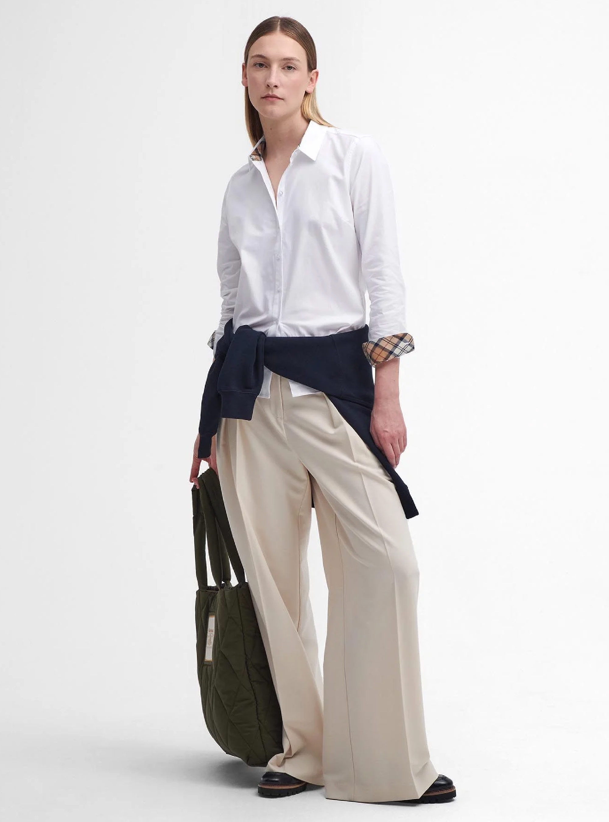 Barbour Derwent Regular Long-Sleeved Oxford Shirt - White