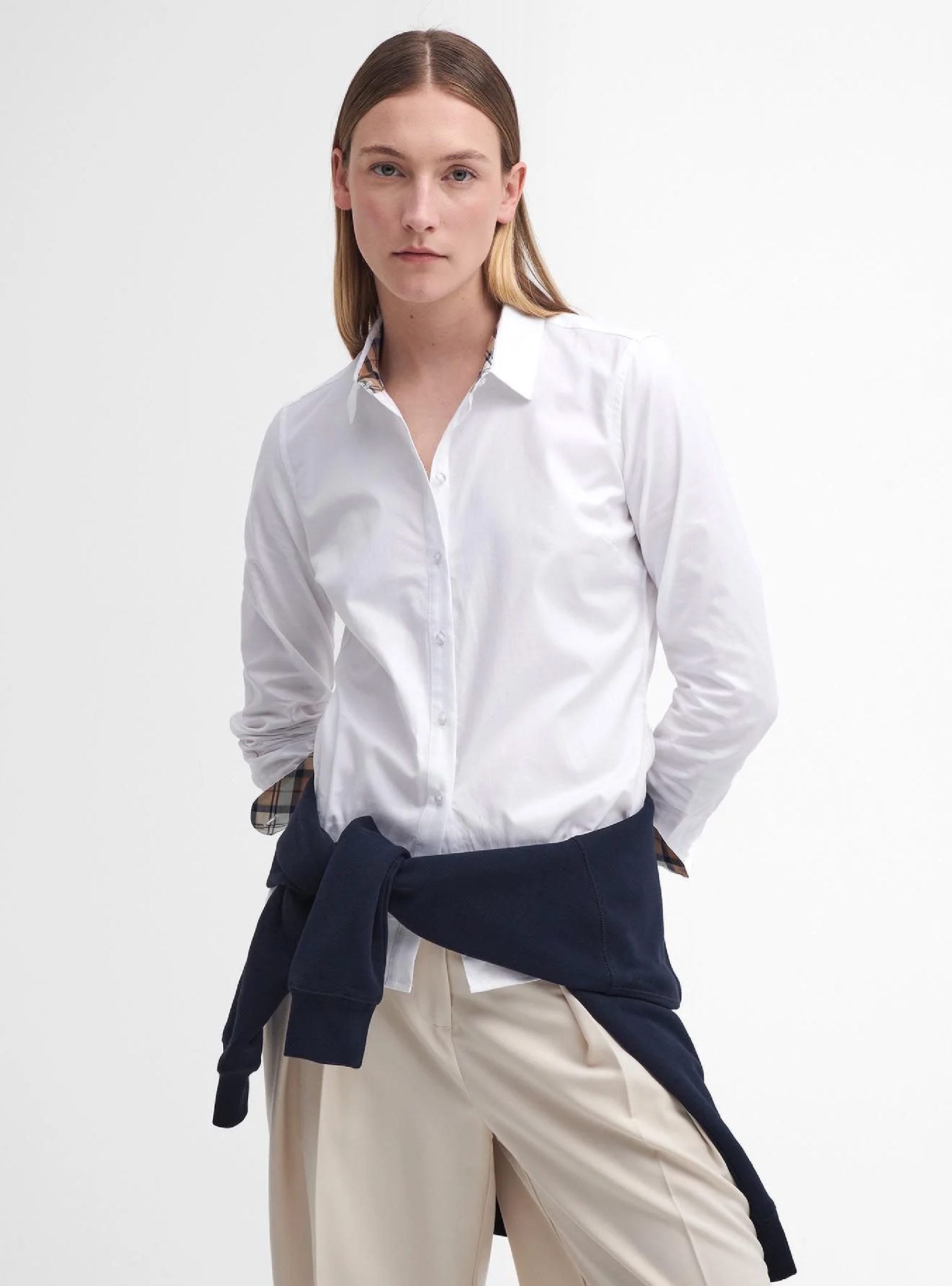 Barbour Derwent Regular Long-Sleeved Oxford Shirt - White