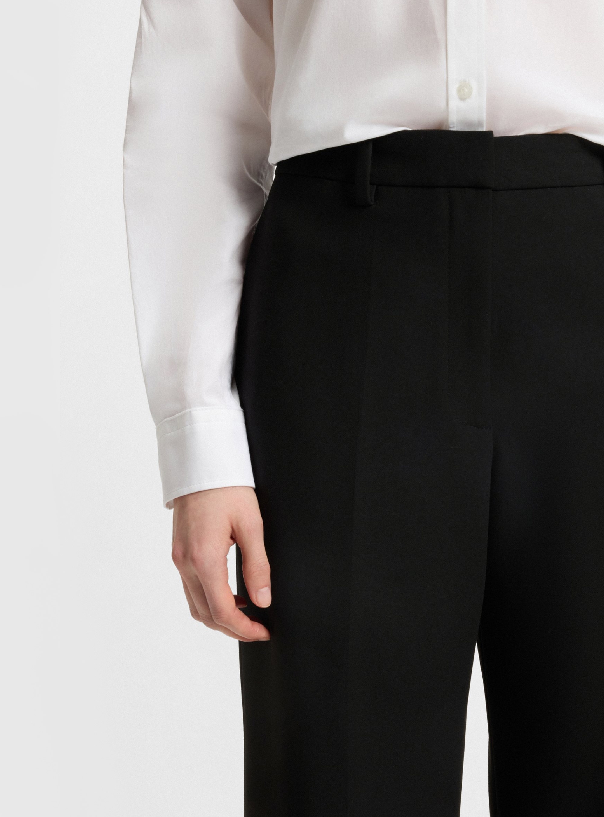 HUGO Regular-Fit Flared-Leg Trousers In Stretch Fabric  Hasmina - Black