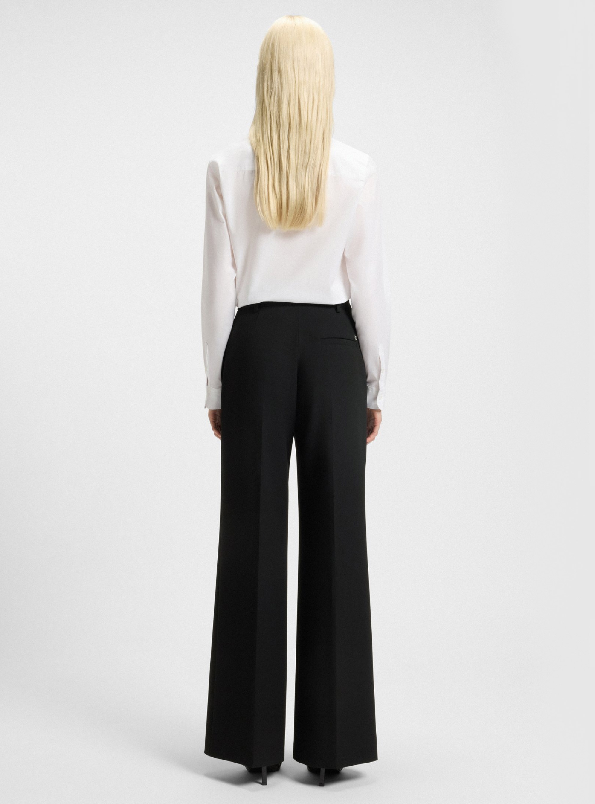 HUGO Regular-Fit Flared-Leg Trousers In Stretch Fabric  Hasmina - Black