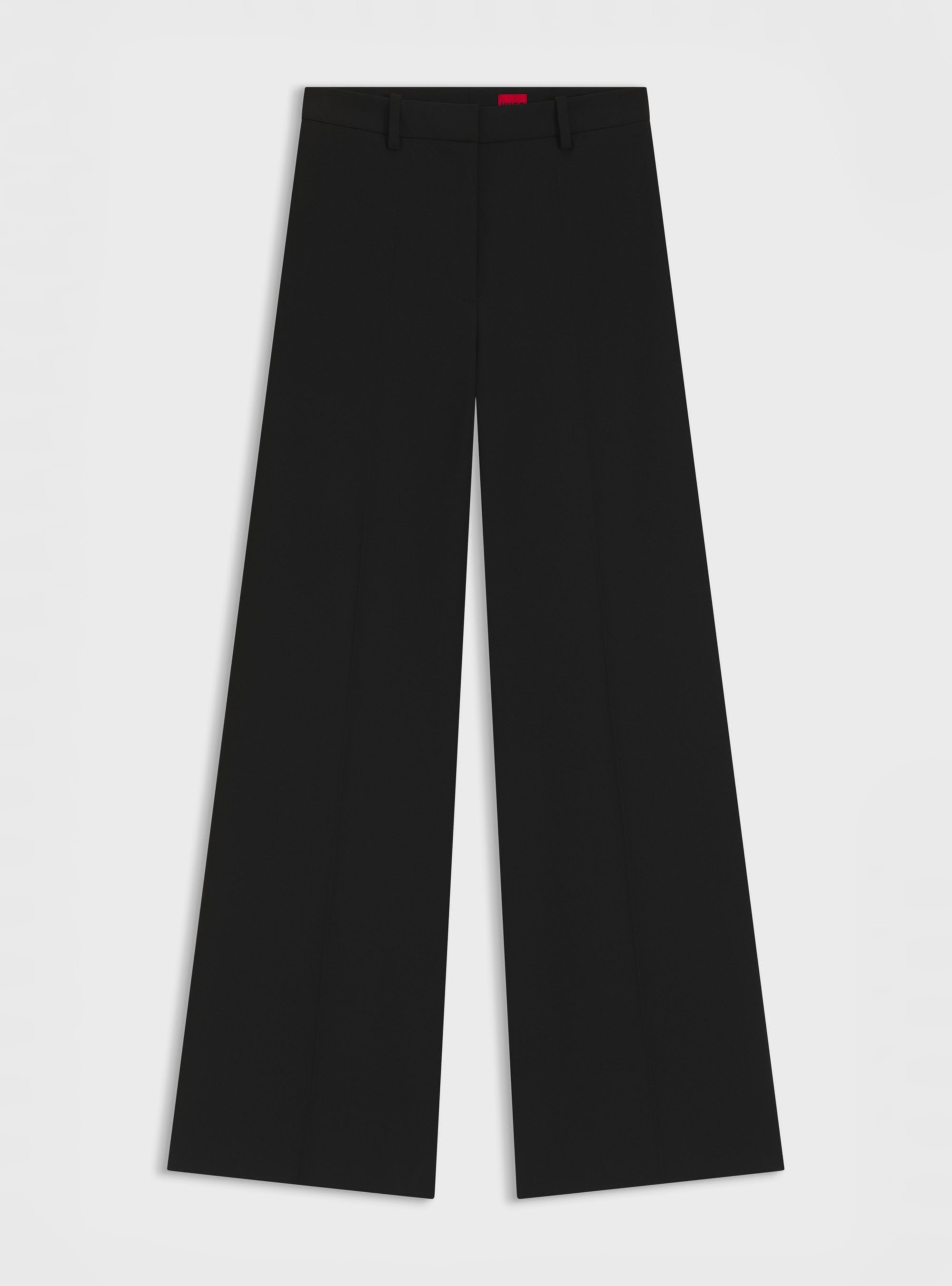 HUGO Regular-Fit Flared-Leg Trousers In Stretch Fabric  Hasmina - Black