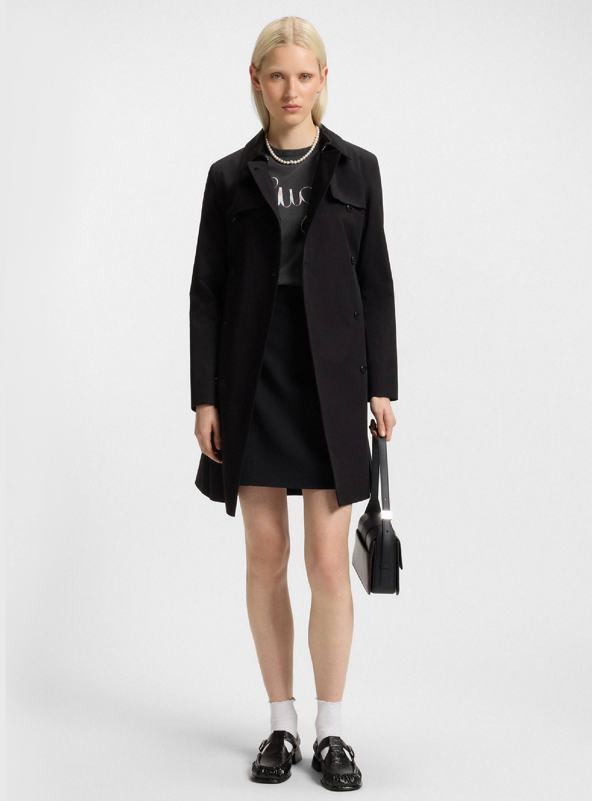 HUGO Cotton-Jersey T-Shirt With Logo Artwork Damacia_5 - Washed Black