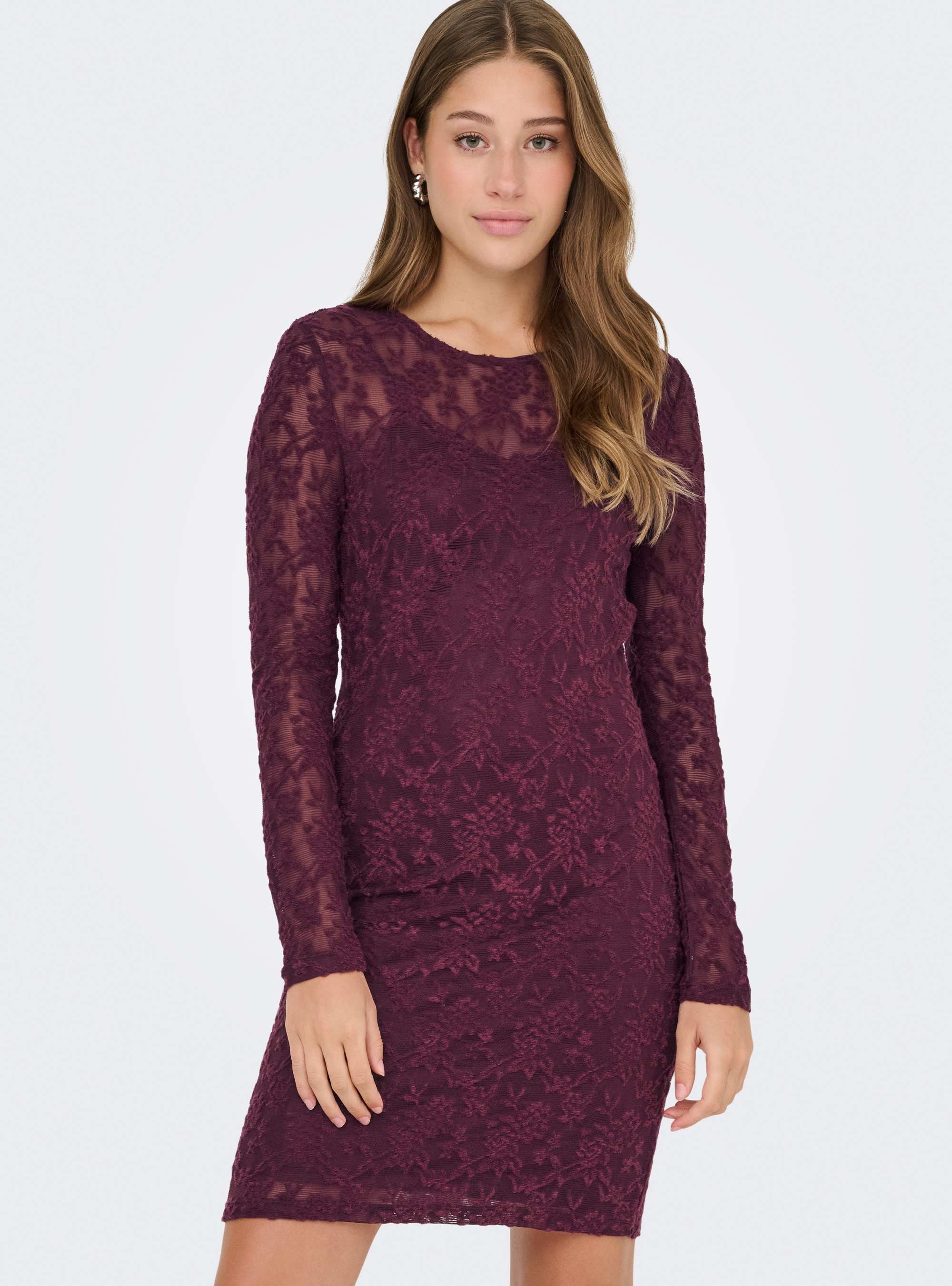 Only Blaise O-Neck Dress - Berry
