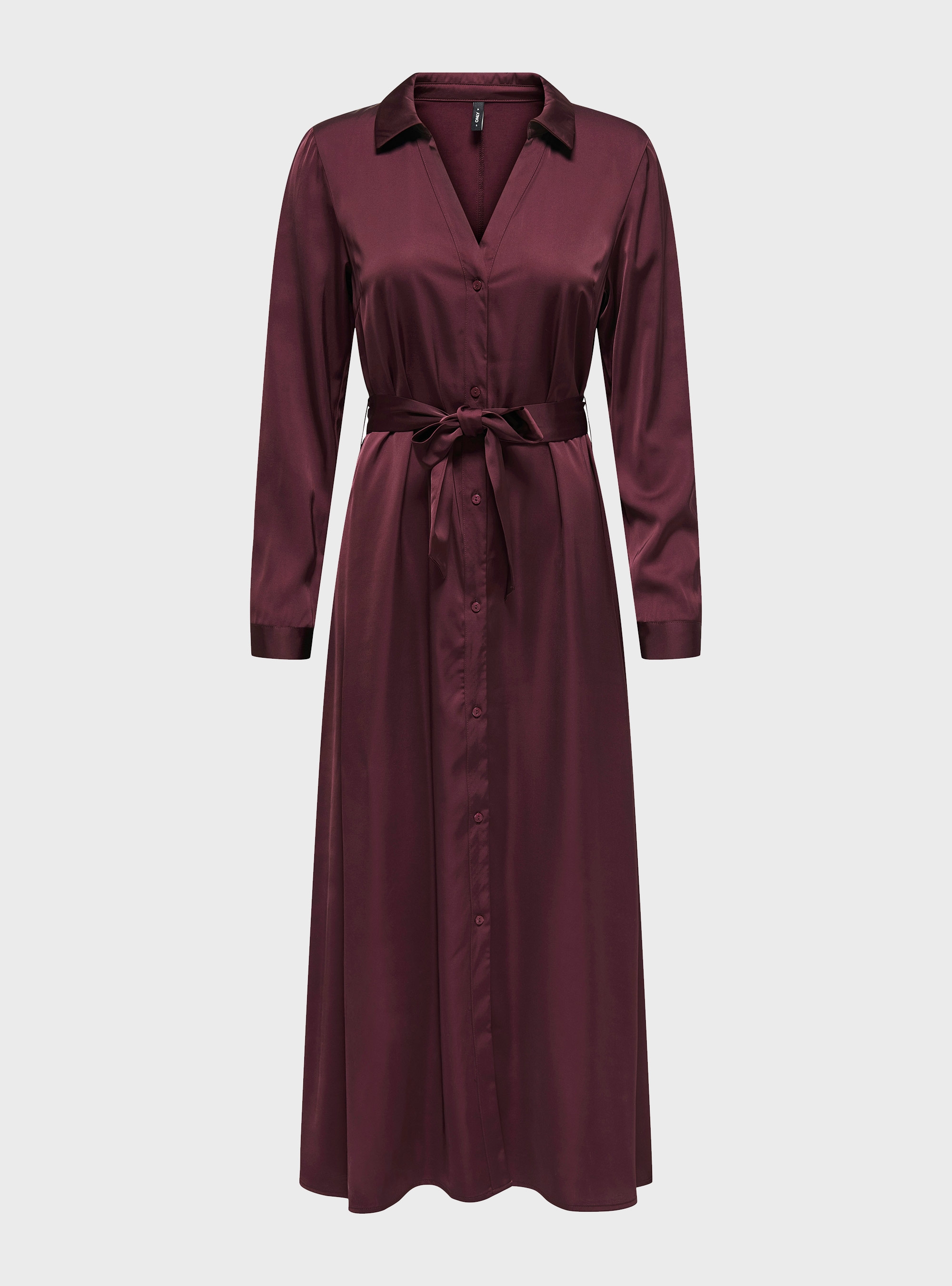 Only Mika Satin Long Dress - Bordeaux