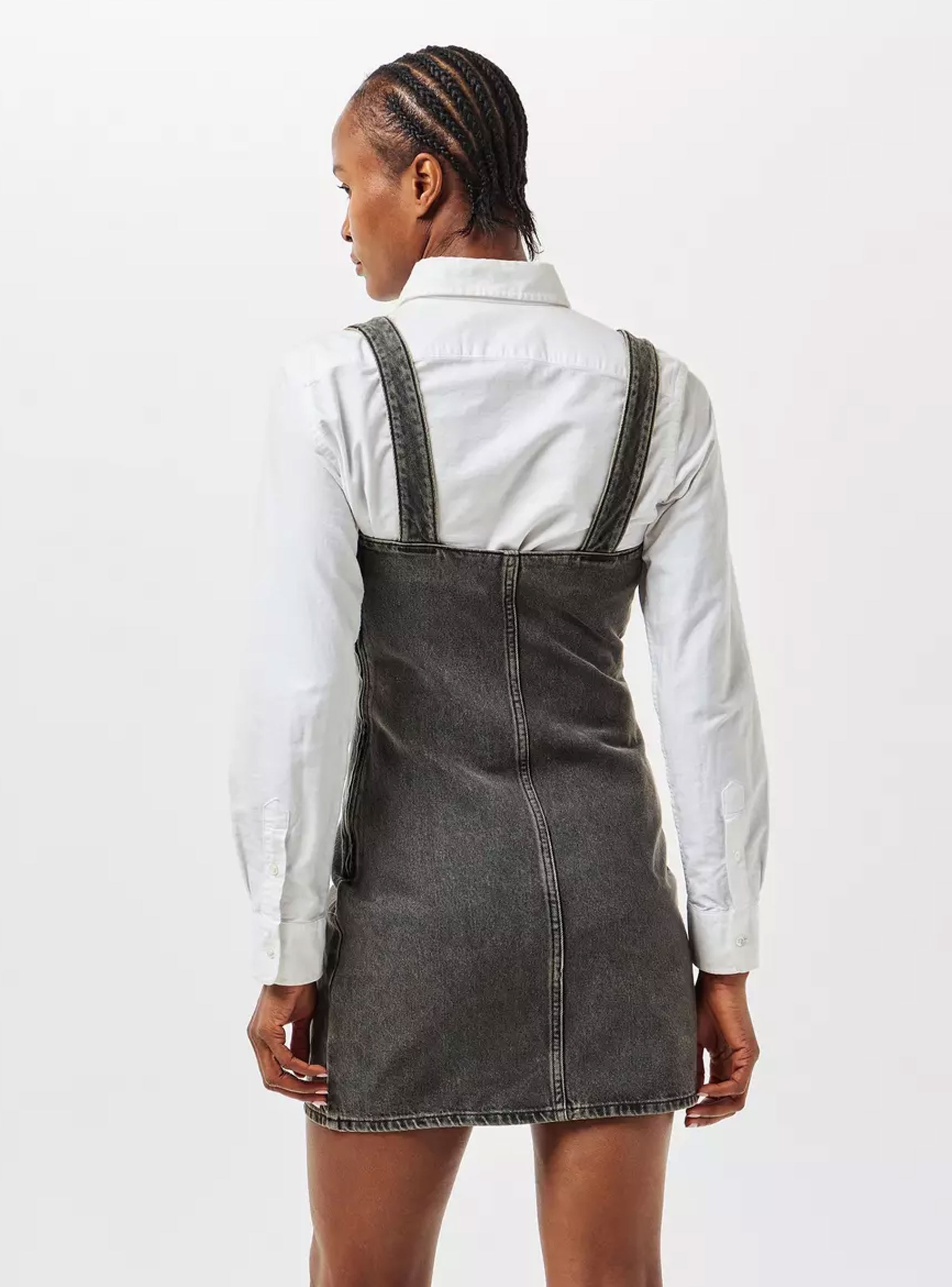 Calvin Klein Scoop Neck Denim Mini Dress - Black Denim