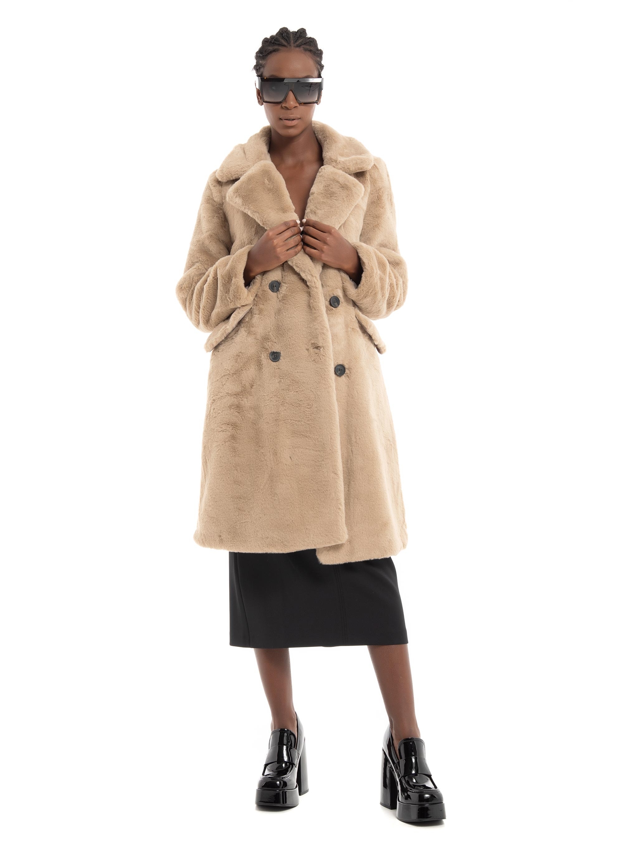 Vero Moda  FINAL SALE - Suilyon double breasted faux-fur coat