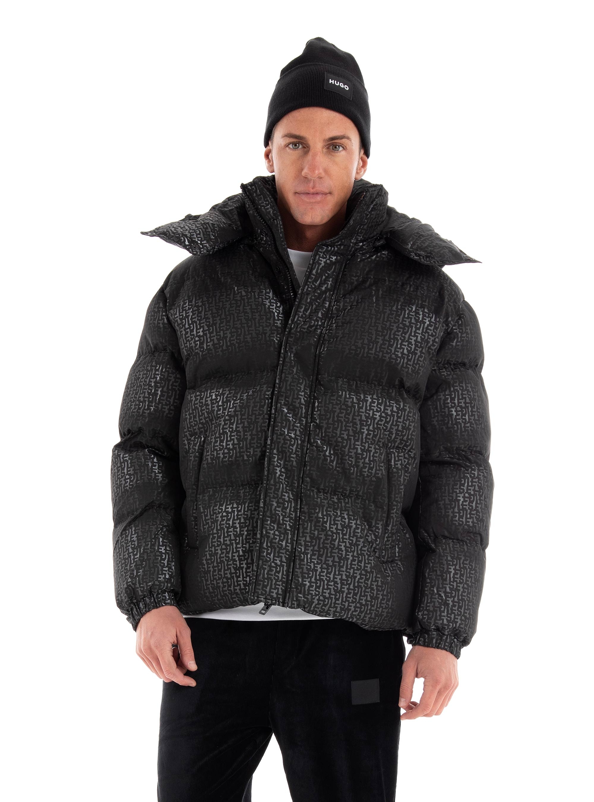 Diesel W-Rolfys-Mon Puffer Jacket With Monogram Motif