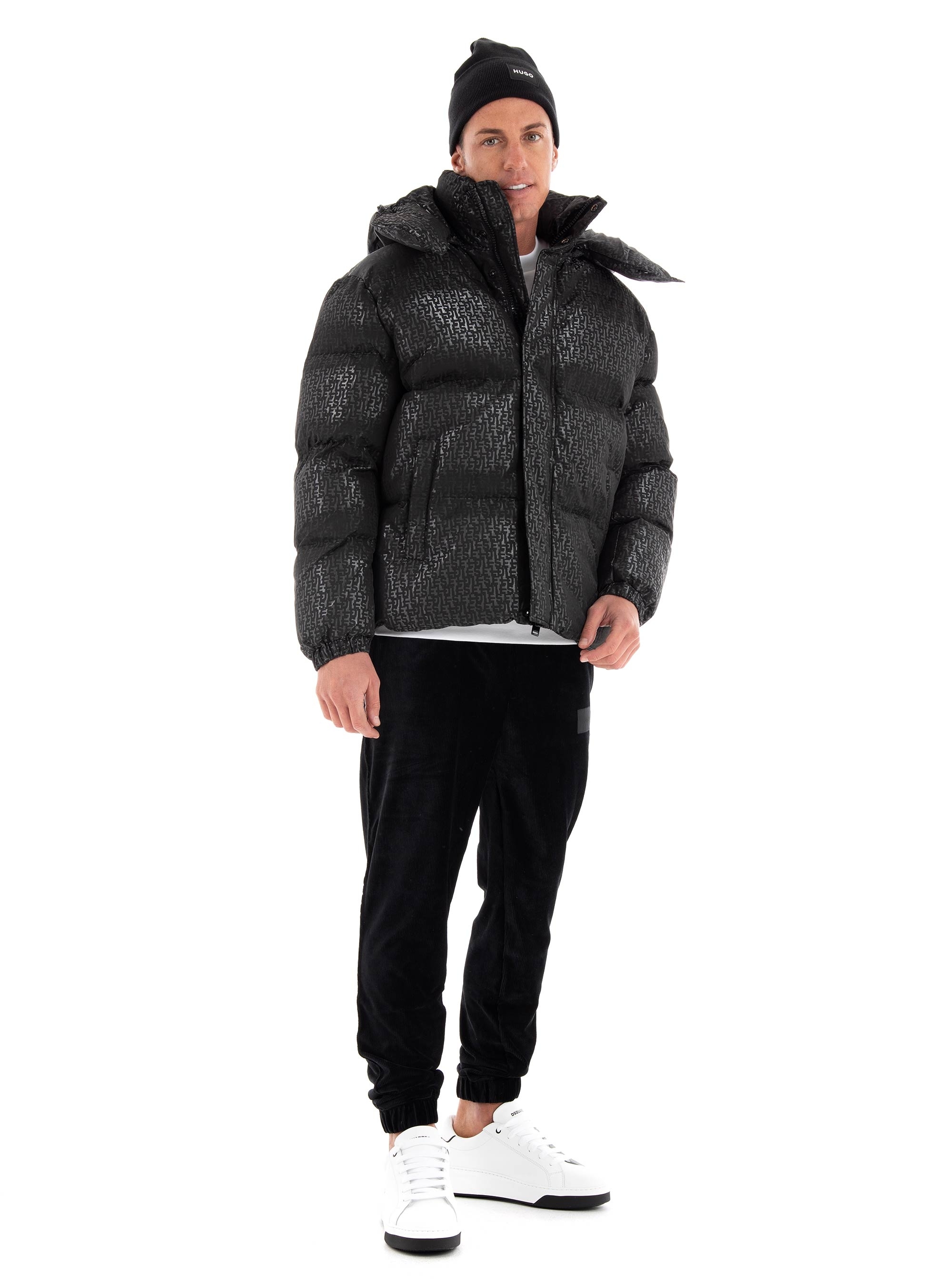 Diesel W-Rolfys-Mon Puffer Jacket With Monogram Motif