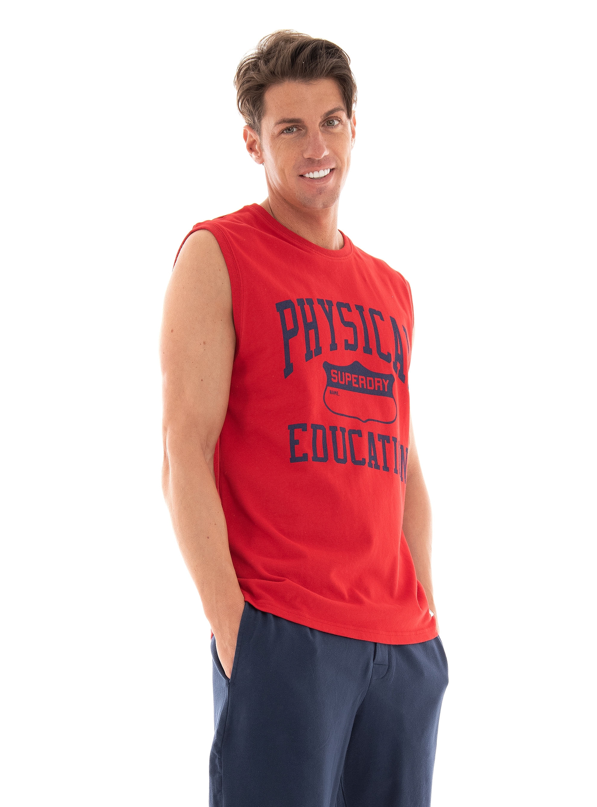 Superdry Ovin Vintage Athletic Tank Top - Red