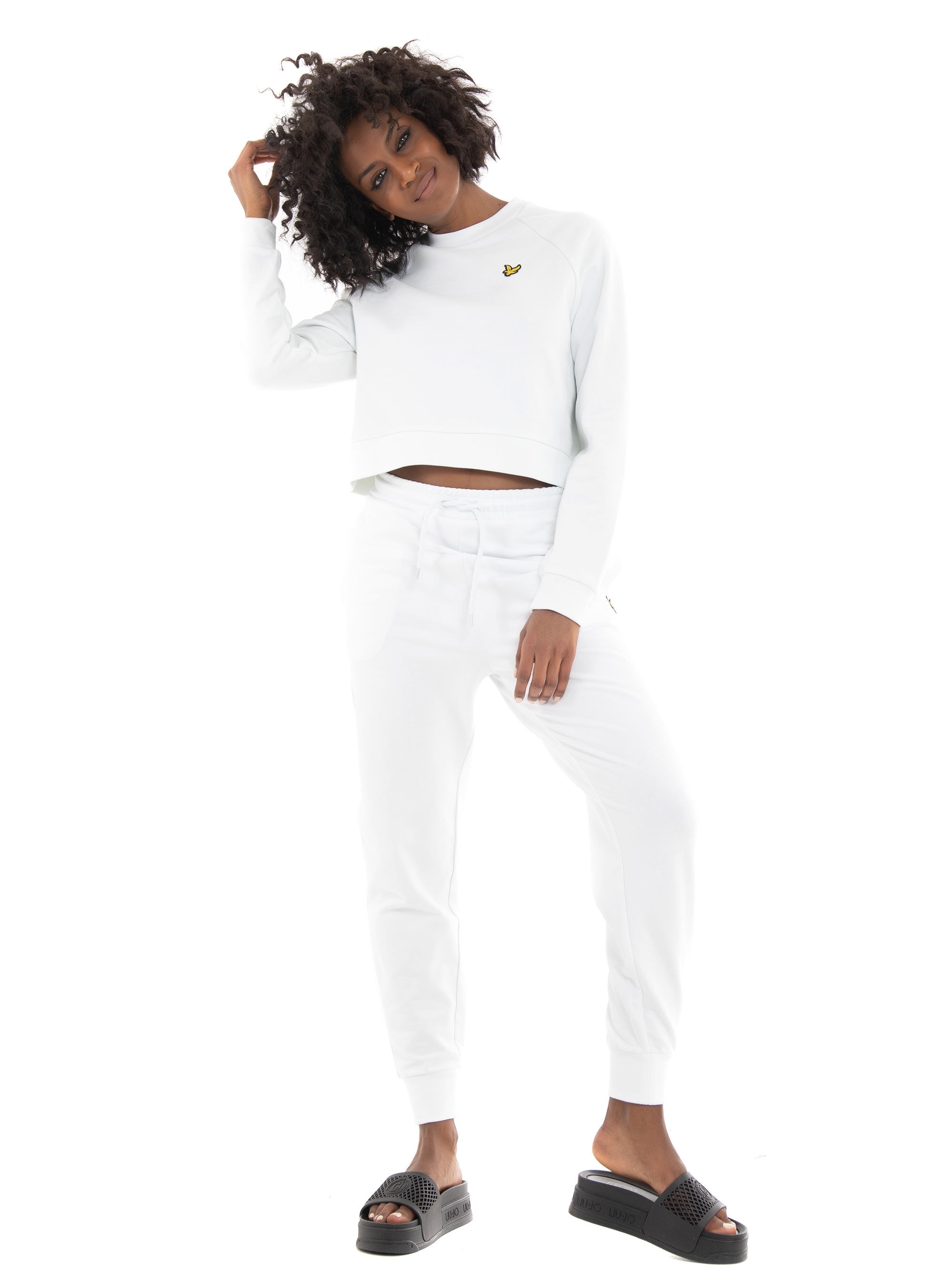 Lyle & Scott Cropped Sweatshirt - White