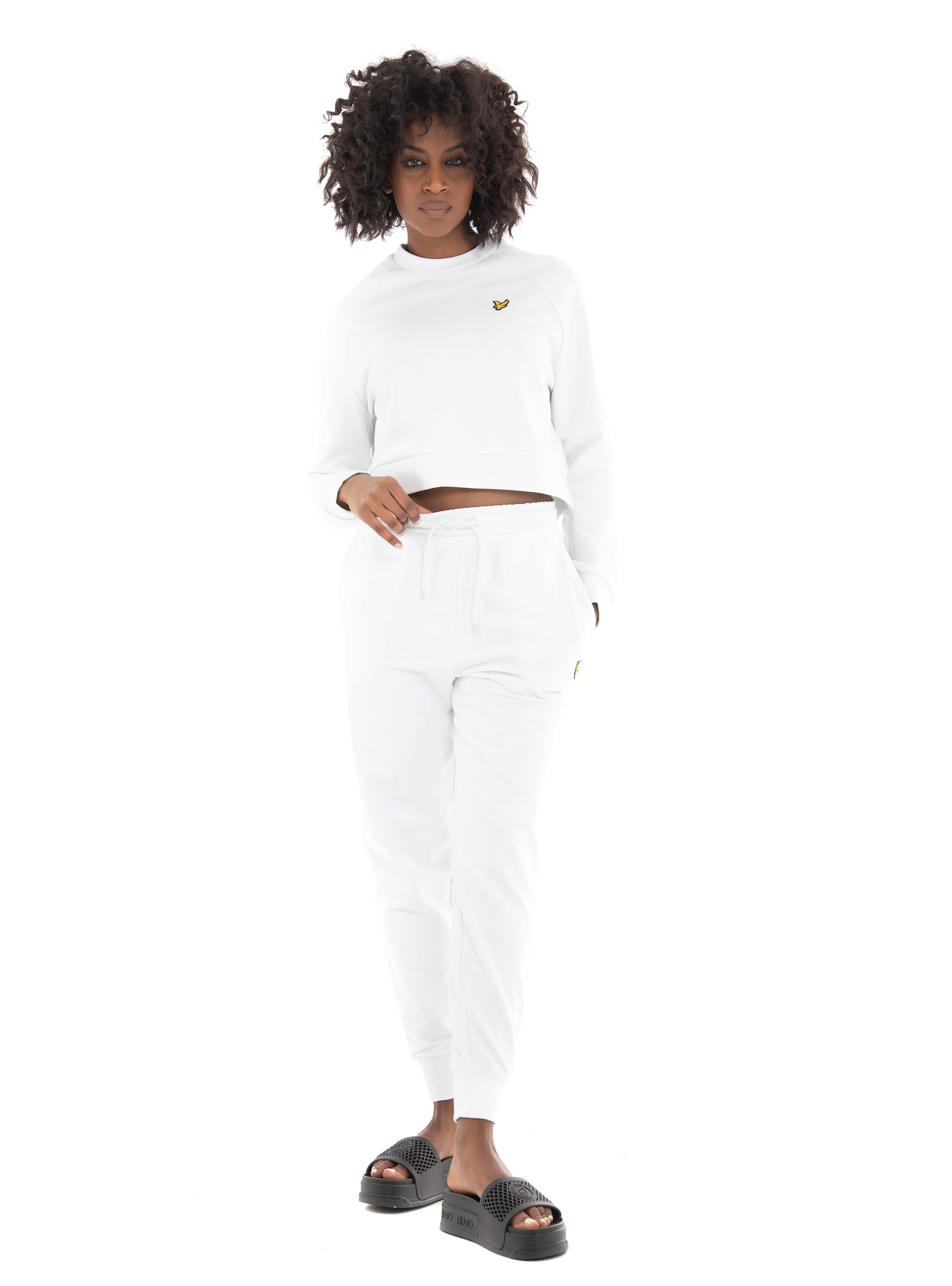 Lyle & Scott Cropped Sweatshirt - White