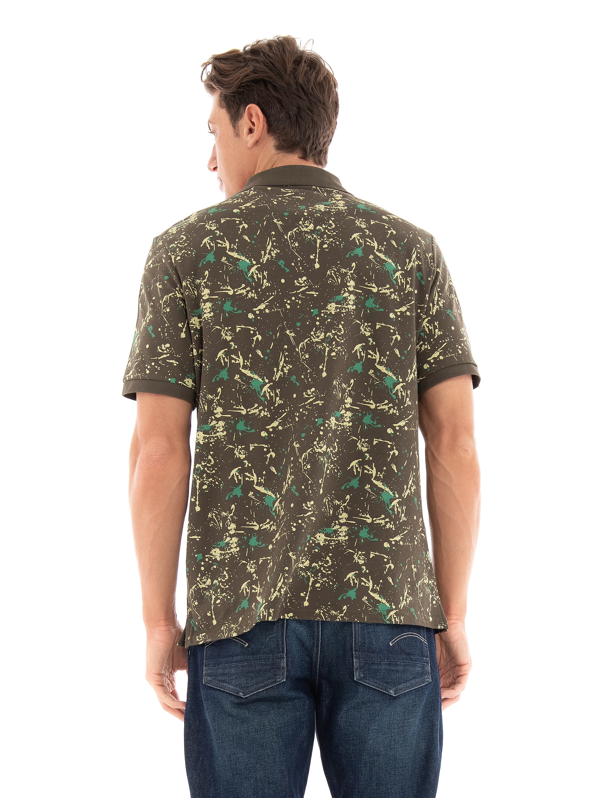 Lyle & Scott Splatter Polo Shirt - Olive