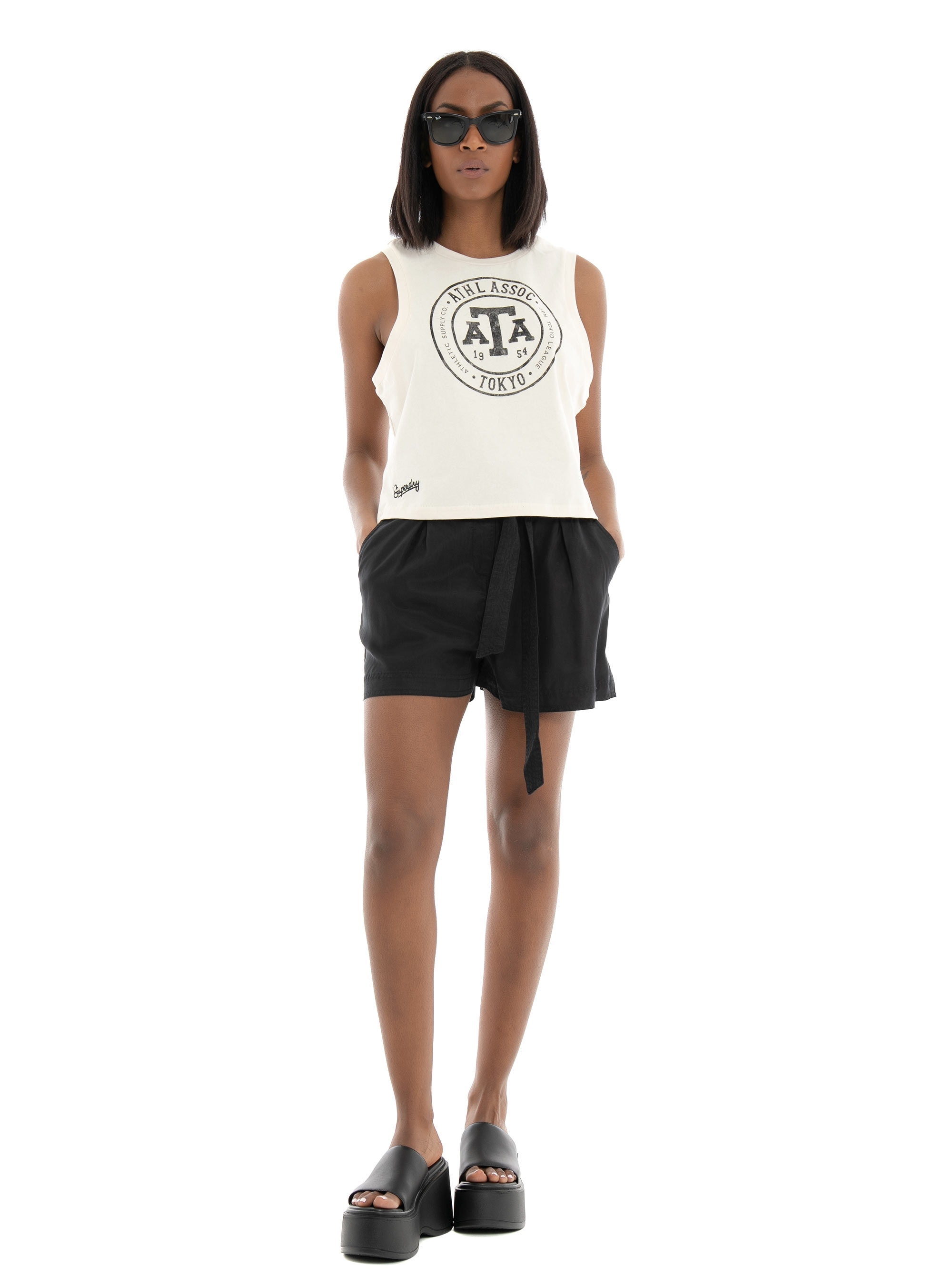 Superdry Ovin Vintage Collegiate Tank Top - Beige