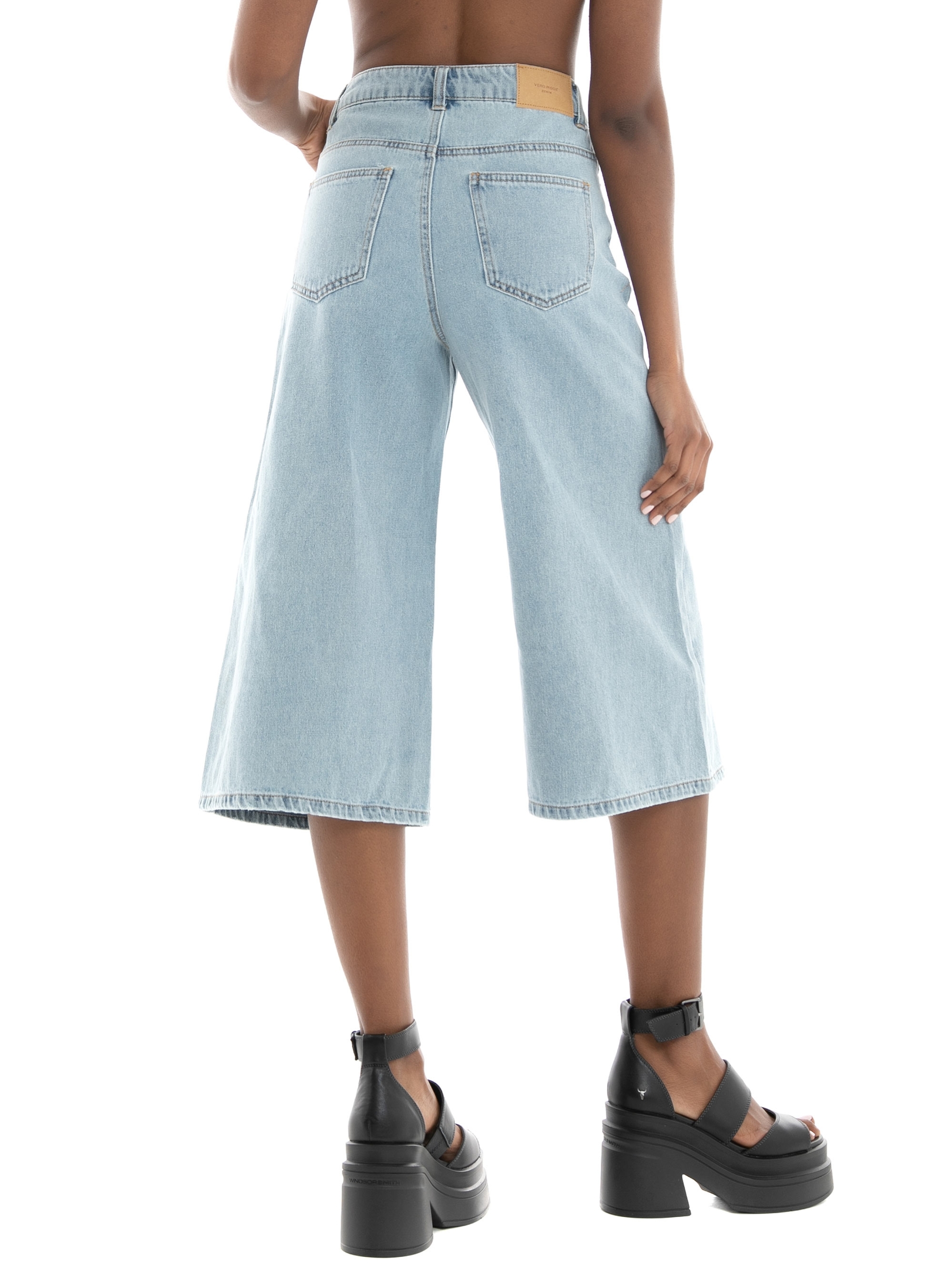 Vero Moda Clive Wide Super Crop Gu3119 Jeans - Light Aged Denim