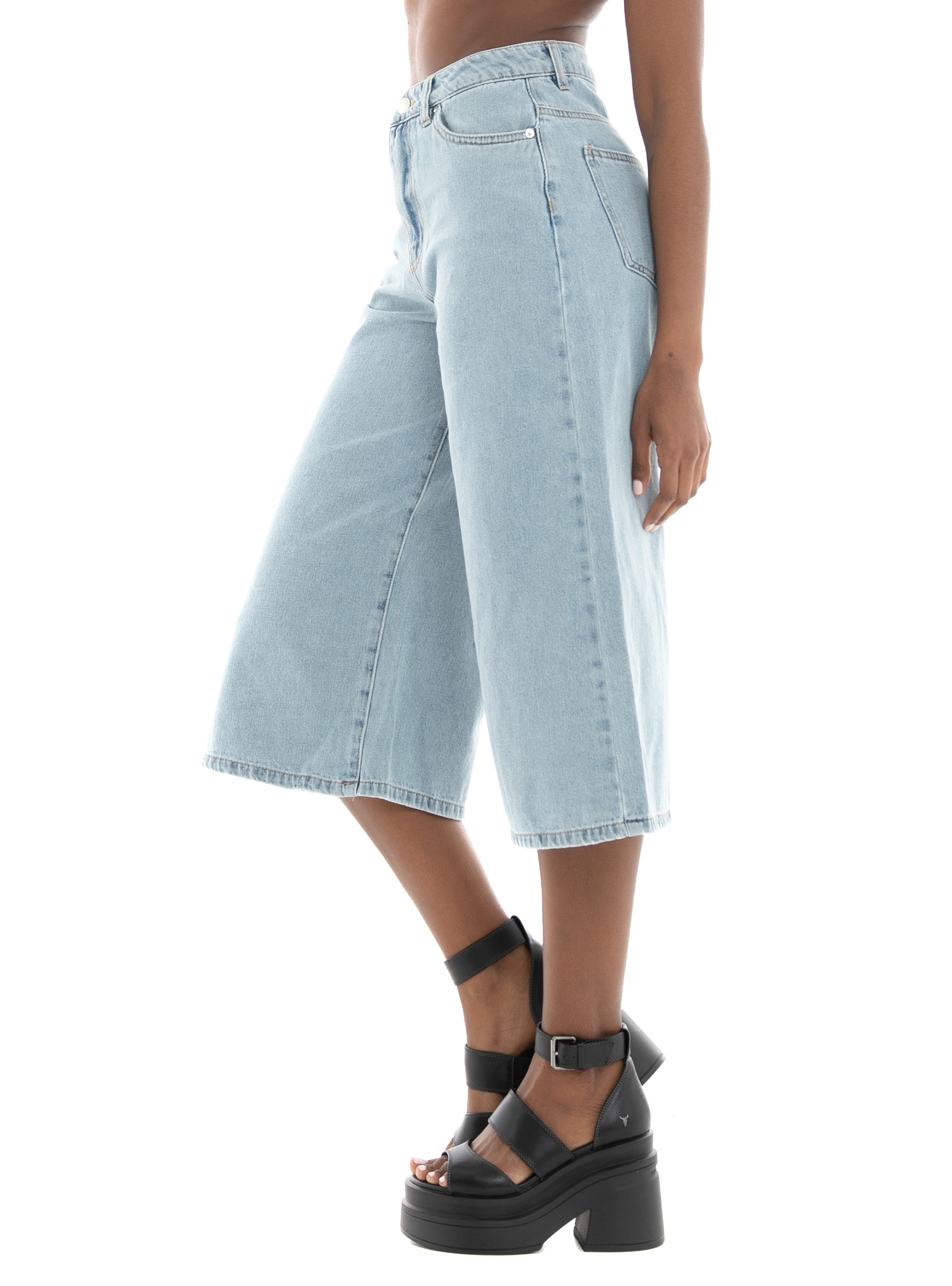 Vero Moda Clive Wide Super Crop Gu3119 Jeans - Light Aged Denim