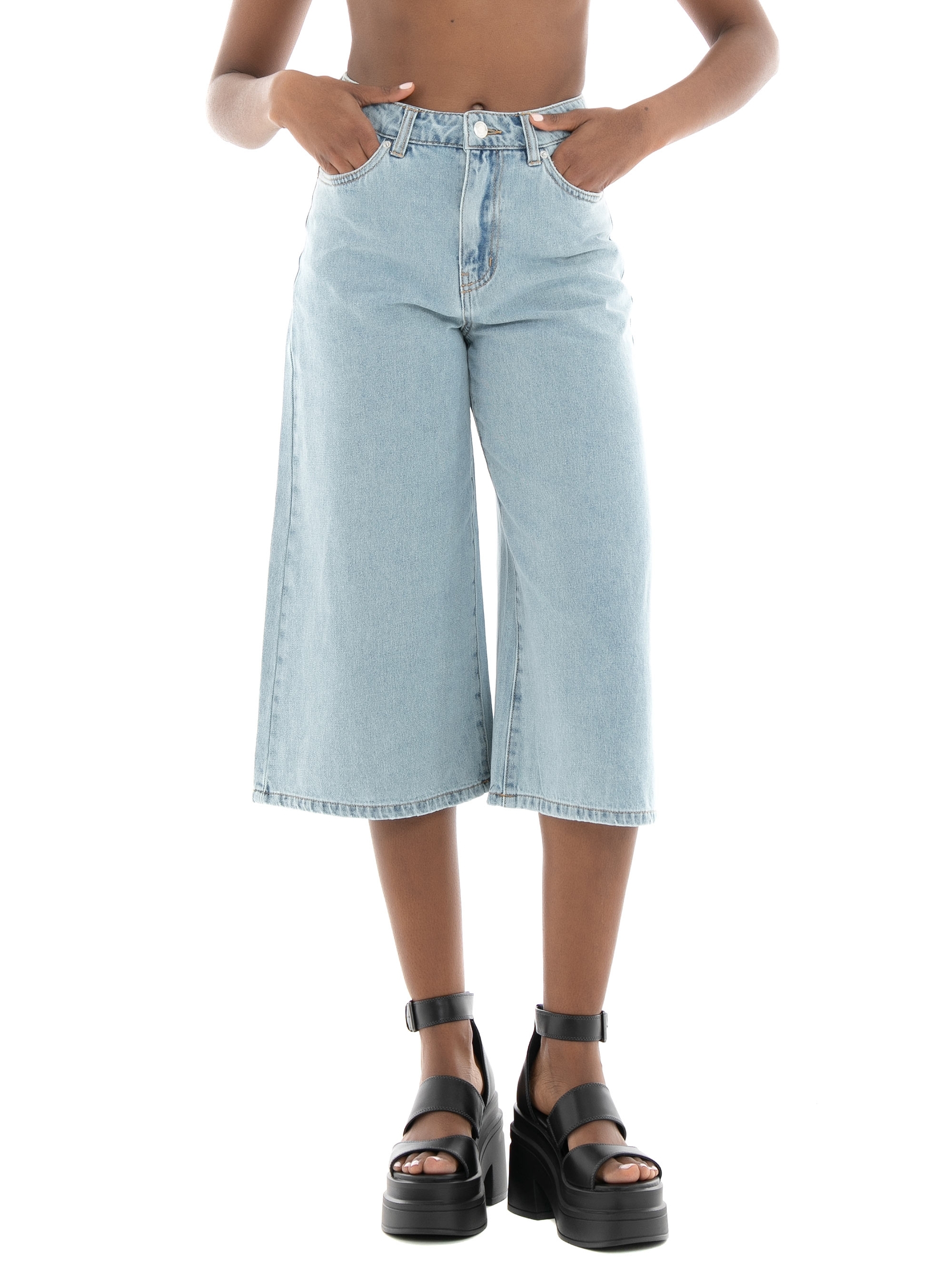 Vero Moda Clive Wide Super Crop Gu3119 Jeans - Light Aged Denim
