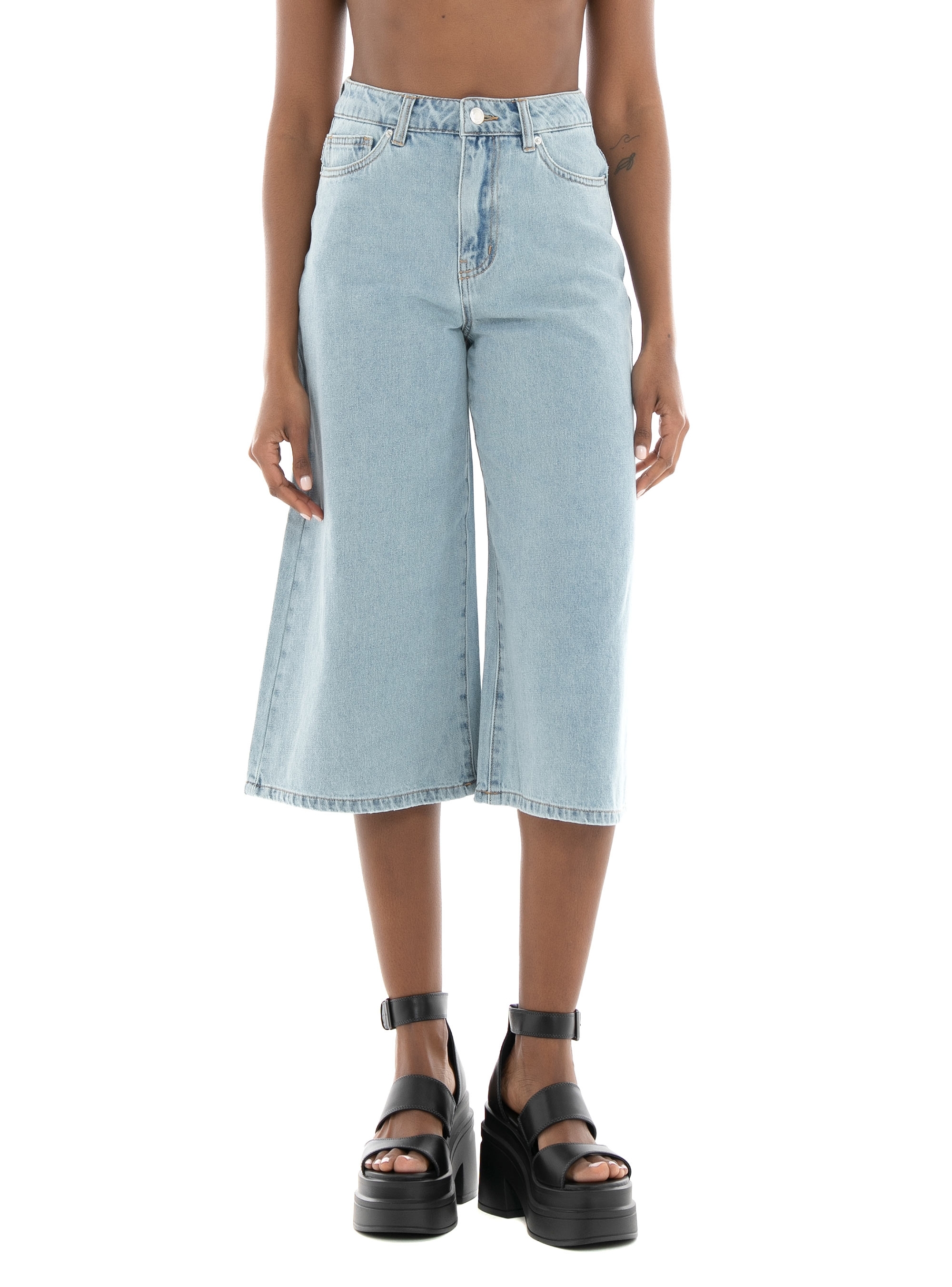 Vero Moda Clive Wide Super Crop Gu3119 Jeans - Light Aged Denim