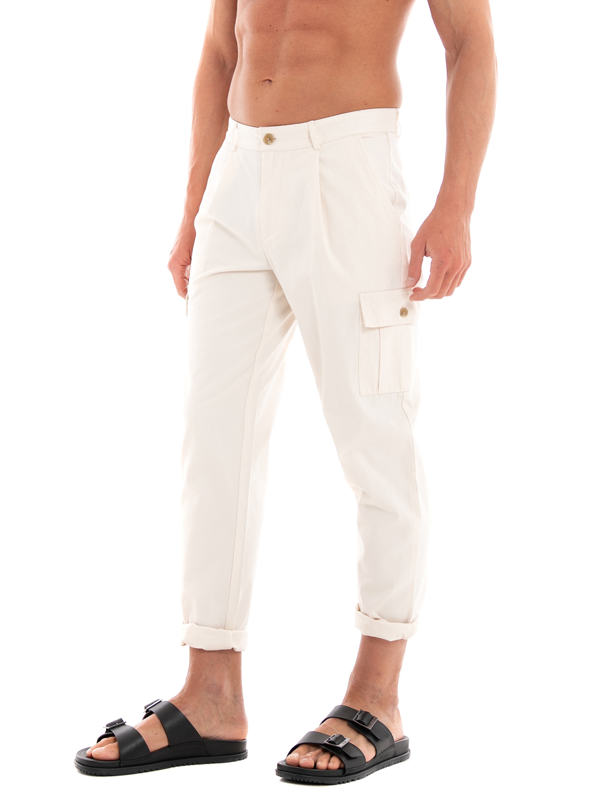 Les Deux Parker Twill Cargo Pants - Off White