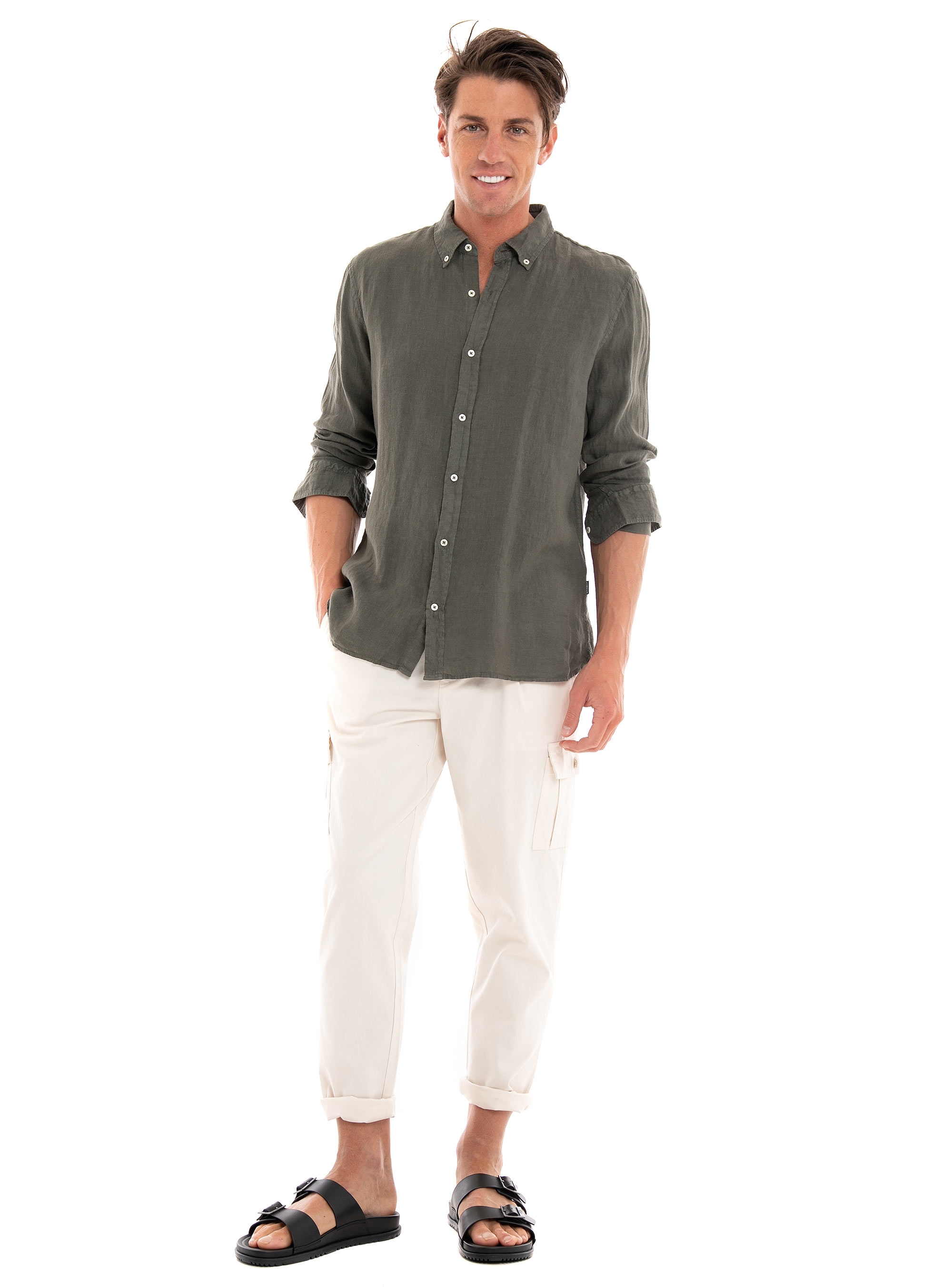 Les Deux Parker Twill Cargo Pants - Off White