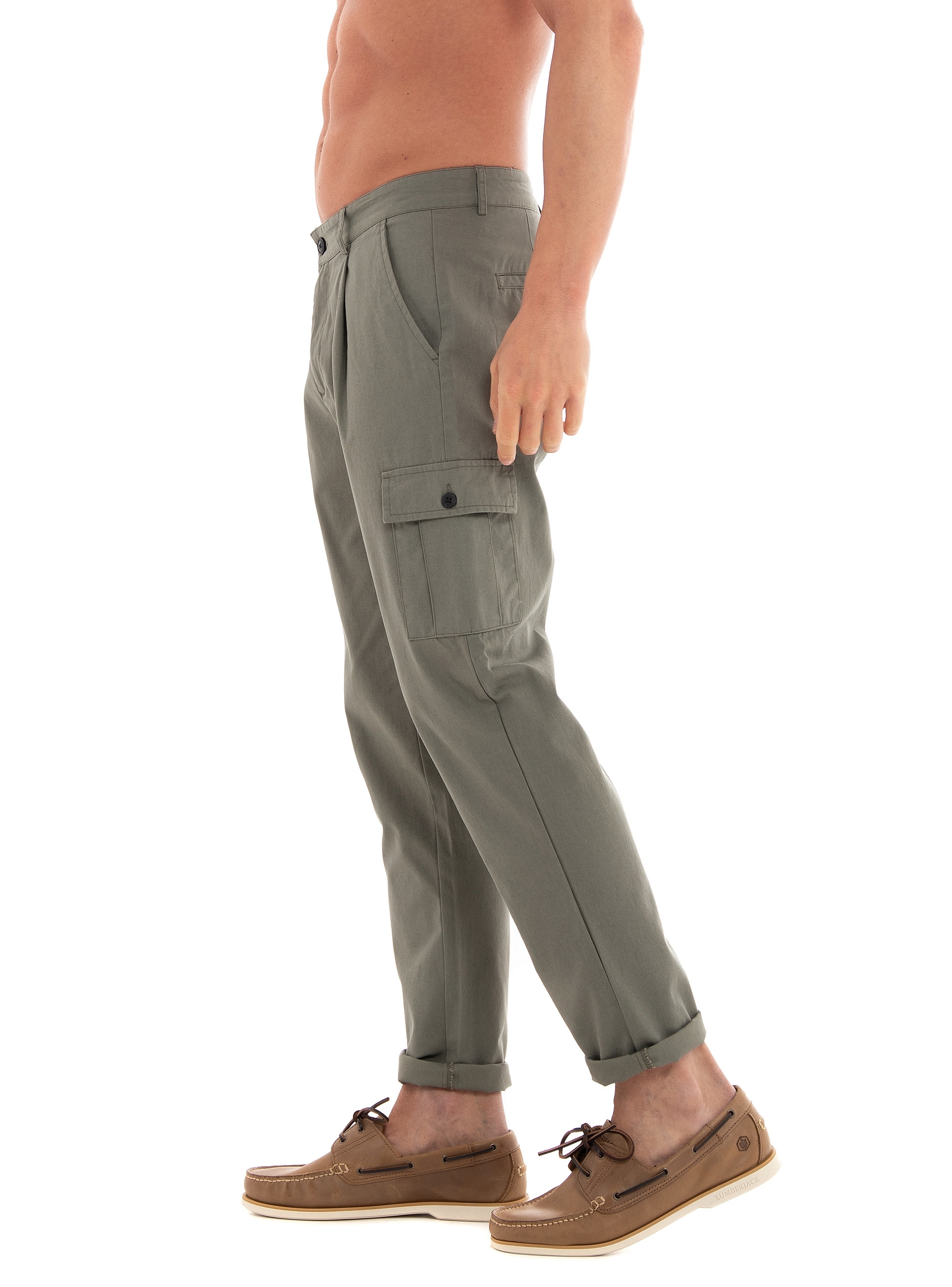 Les Deux Parker Twill Cargo Pants - Olive