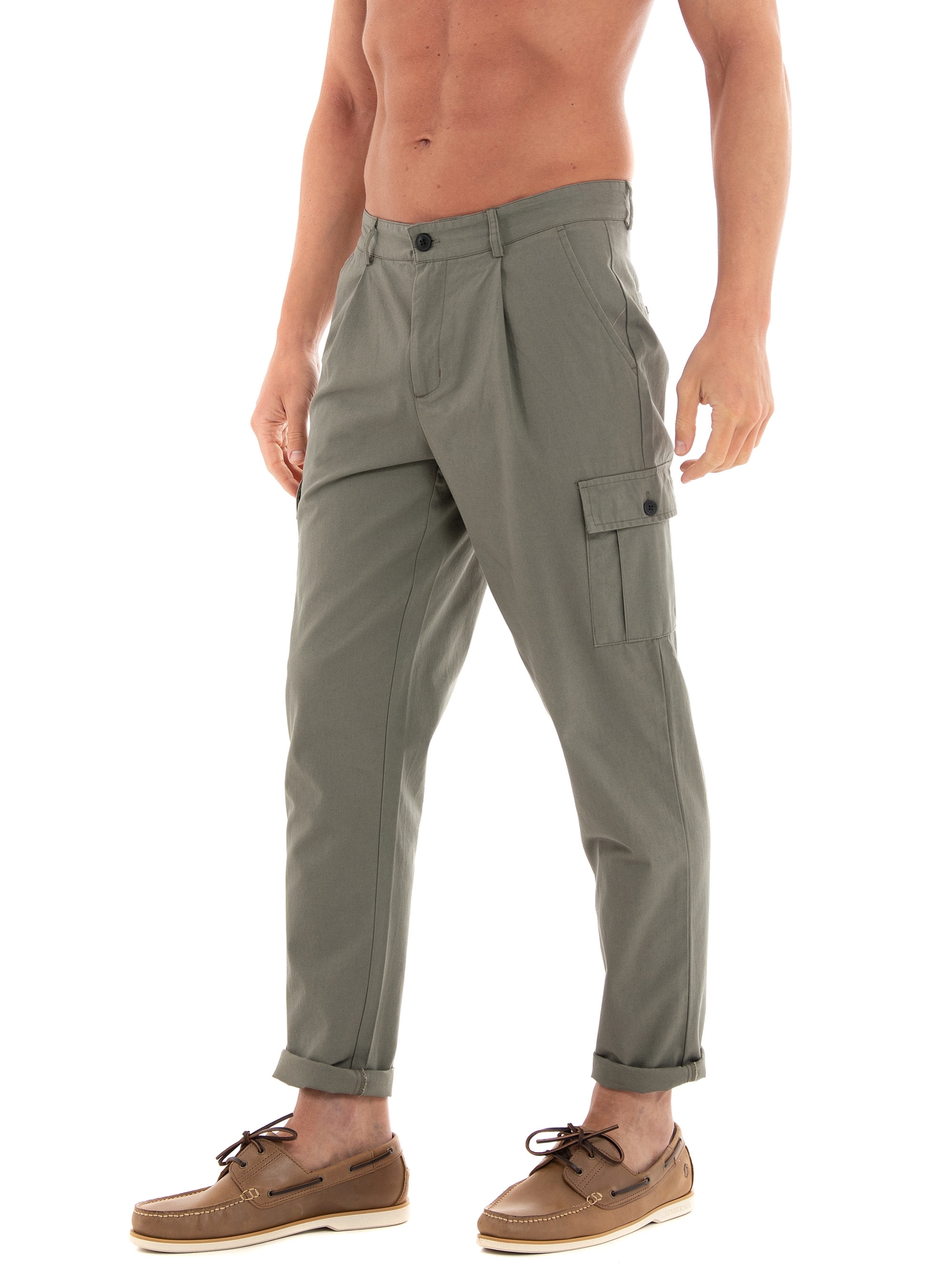 Les Deux Parker Twill Cargo Pants - Olive
