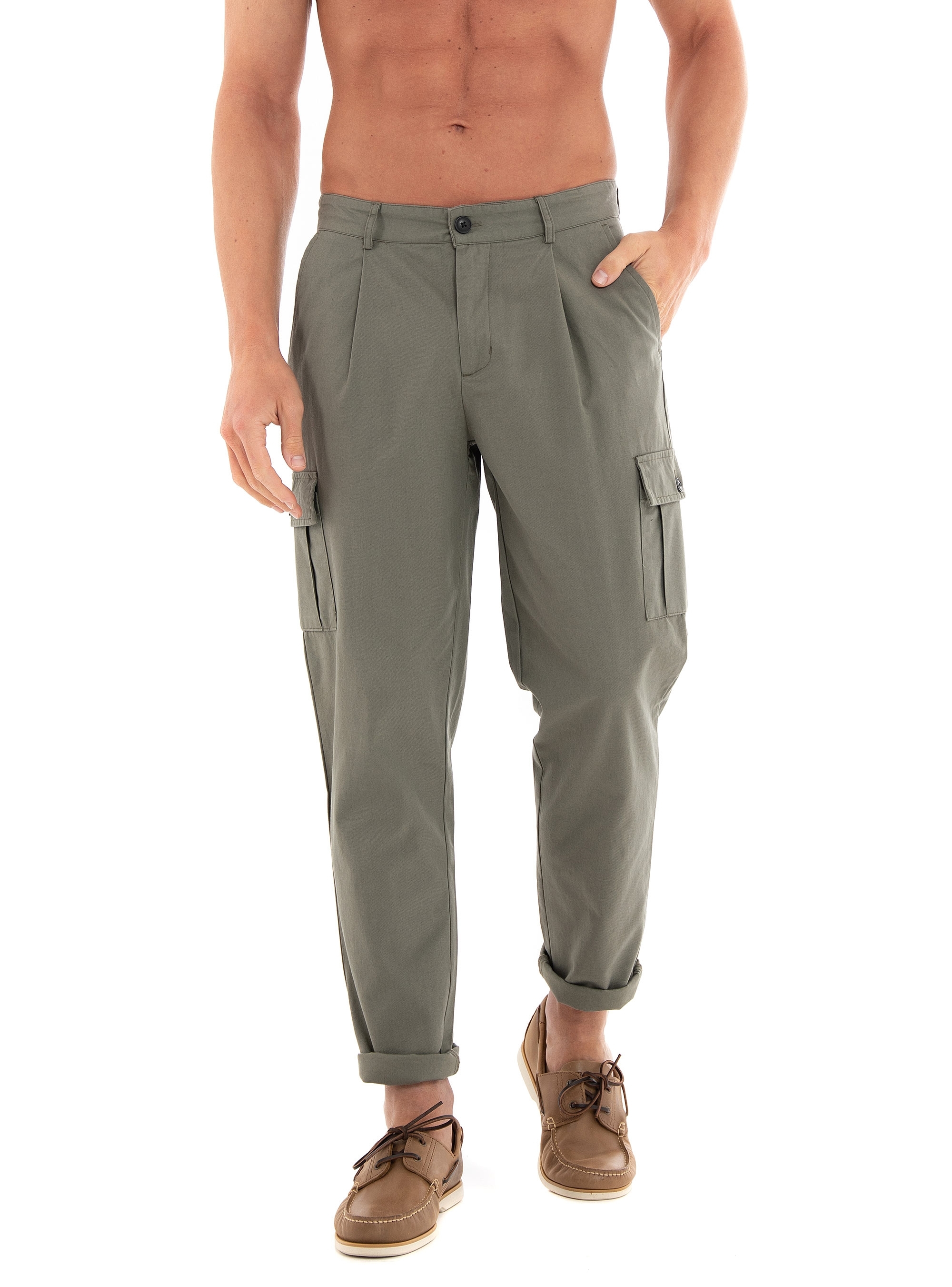 Les Deux Parker Twill Cargo Pants - Olive