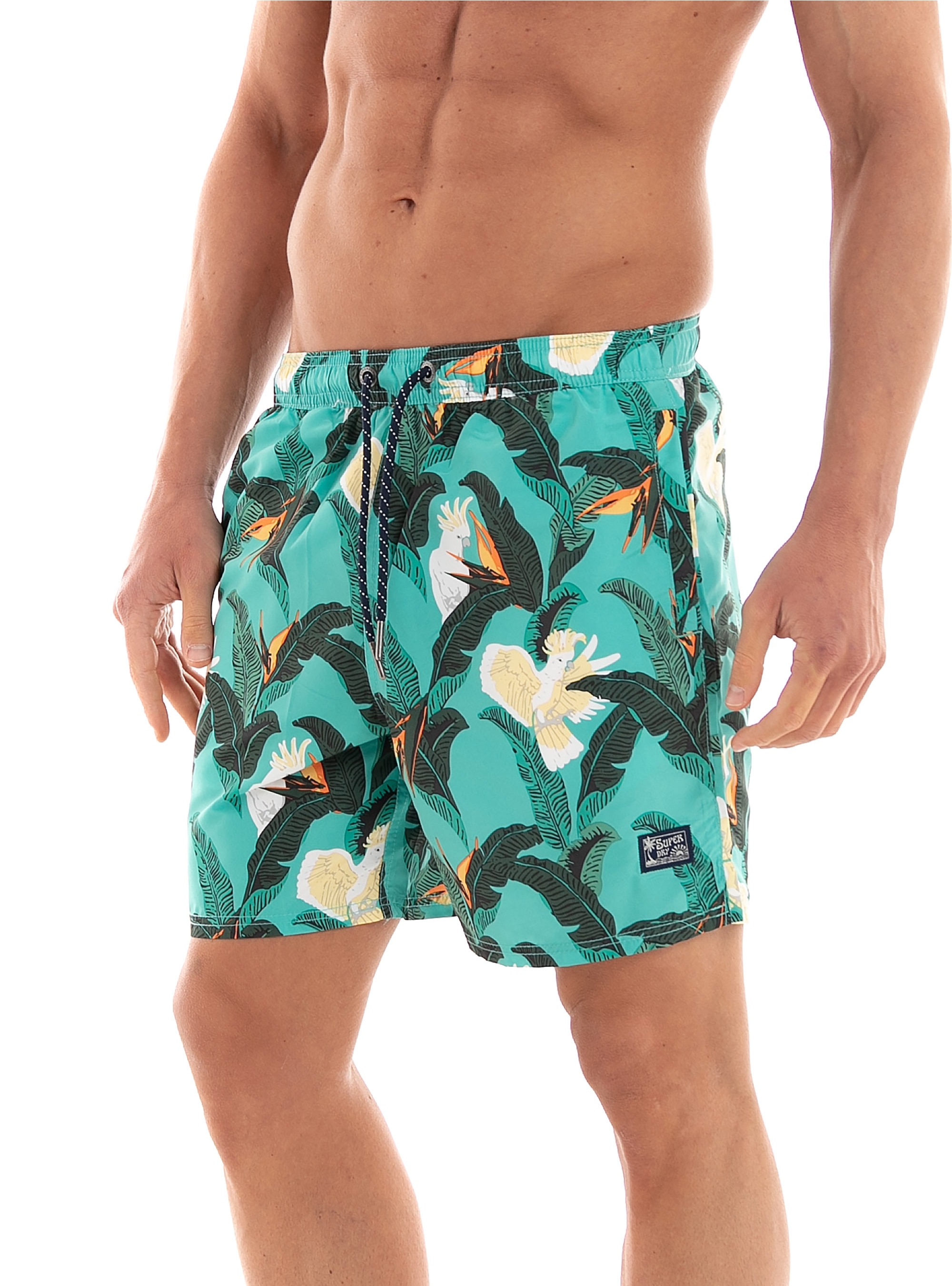 Superdry Vintage Hawaiian Swim Shorts - Aquamarine