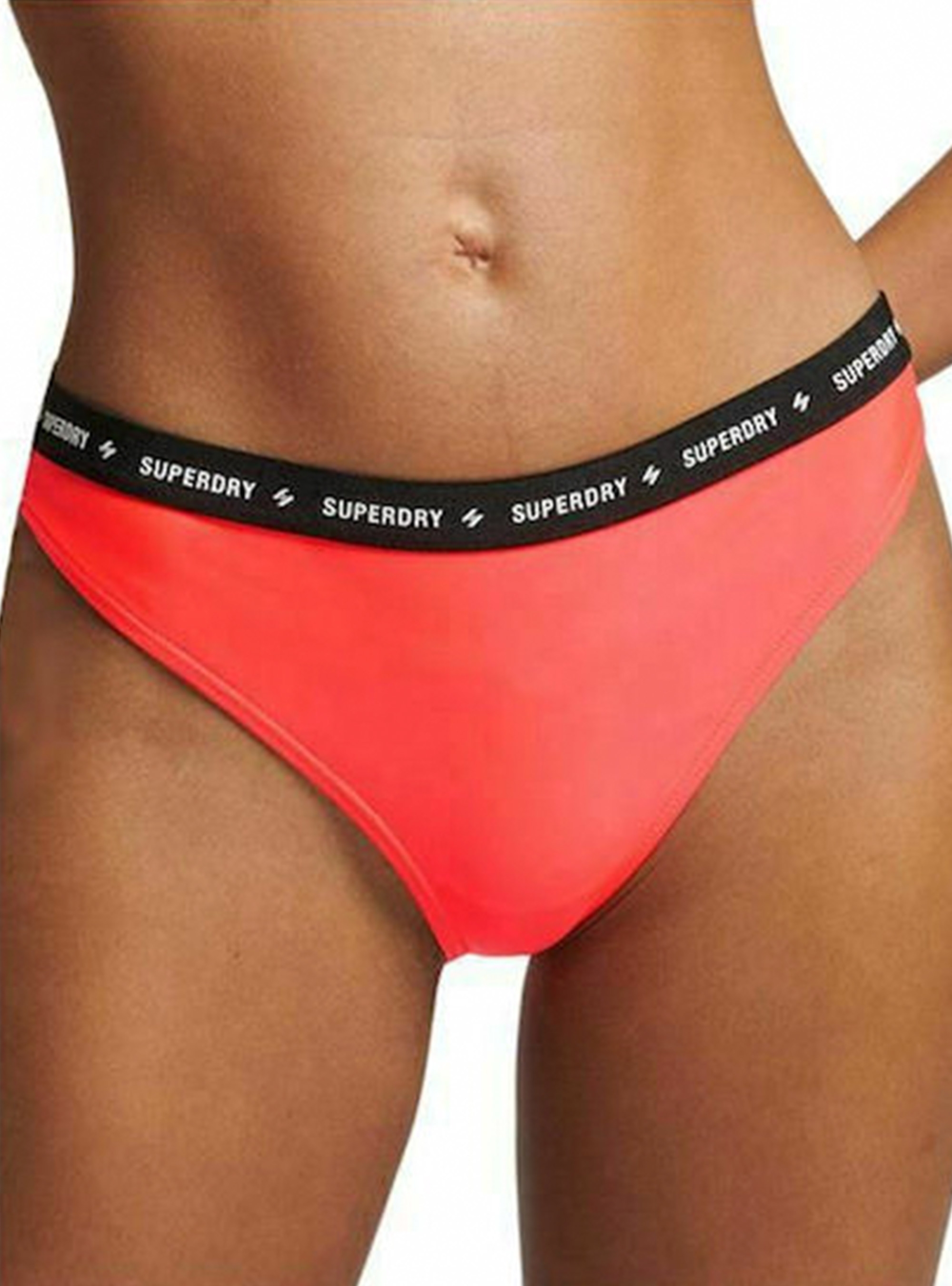 Superdry Micro Logo Elastic Bikini Briefs - Coral